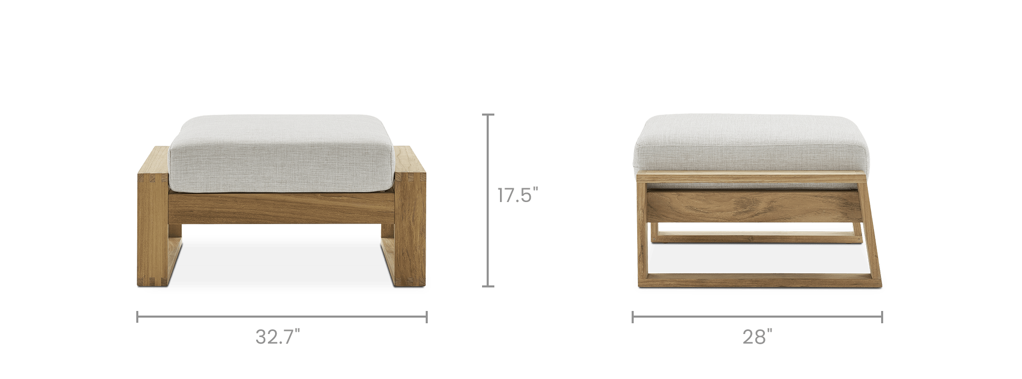 dimension of Rio Outdoor Ottoman