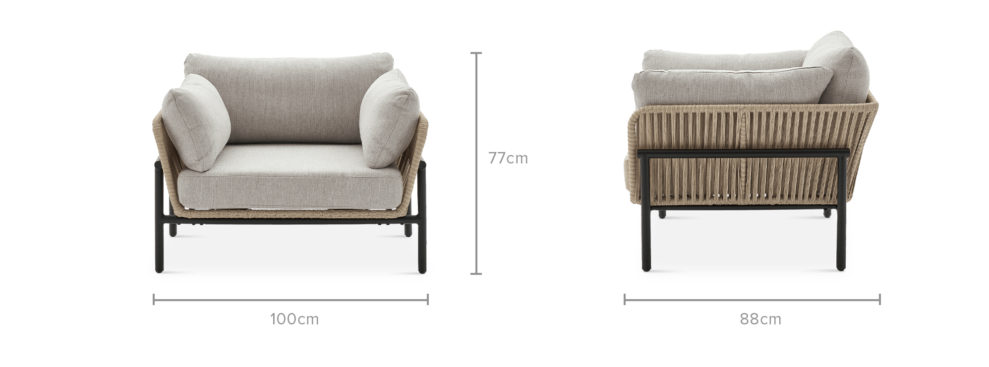 dimension of Sierra Outdoor Lounge Chair