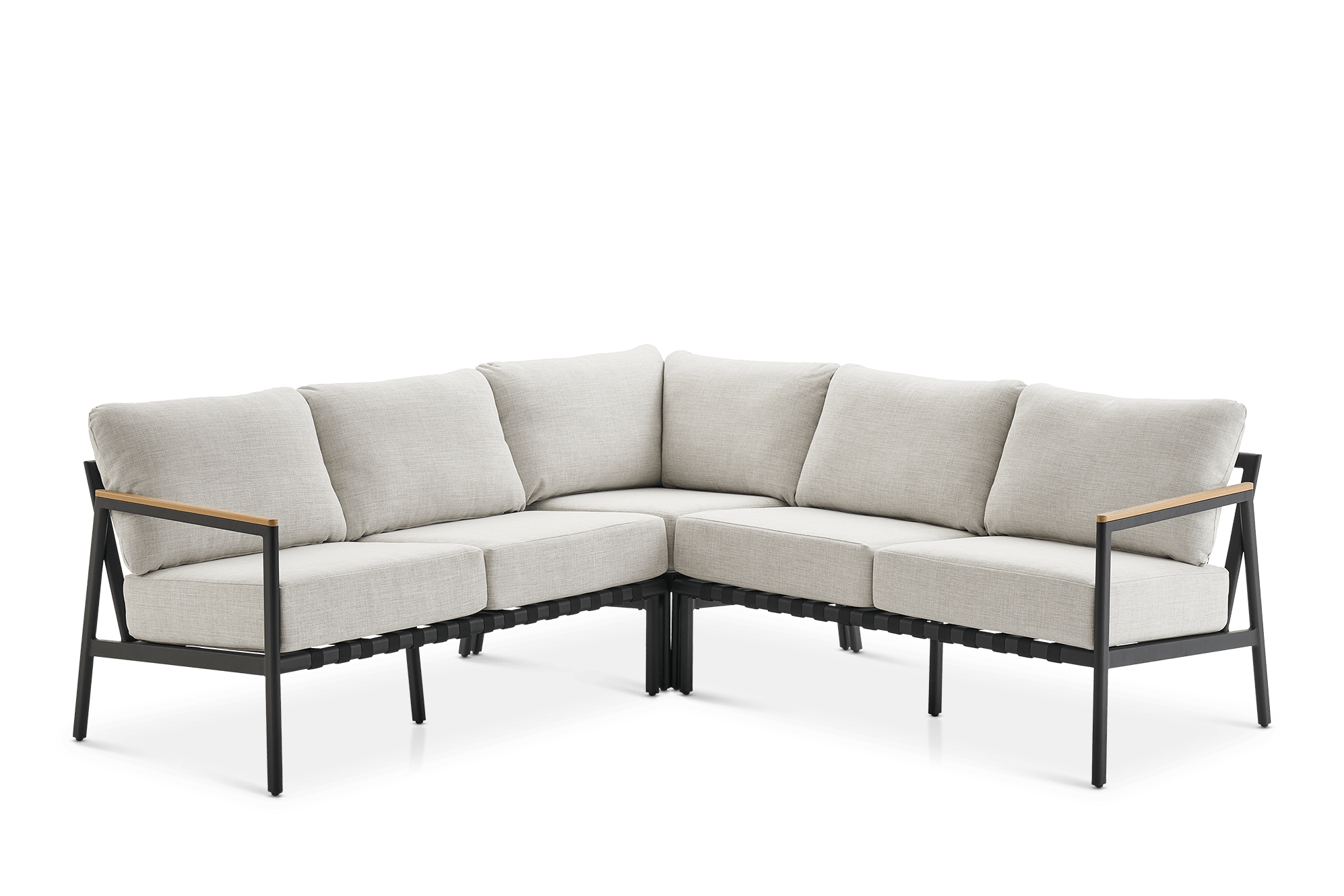 Sorrento Outdoor L-Shape Sectional Sofa, Natural Beige