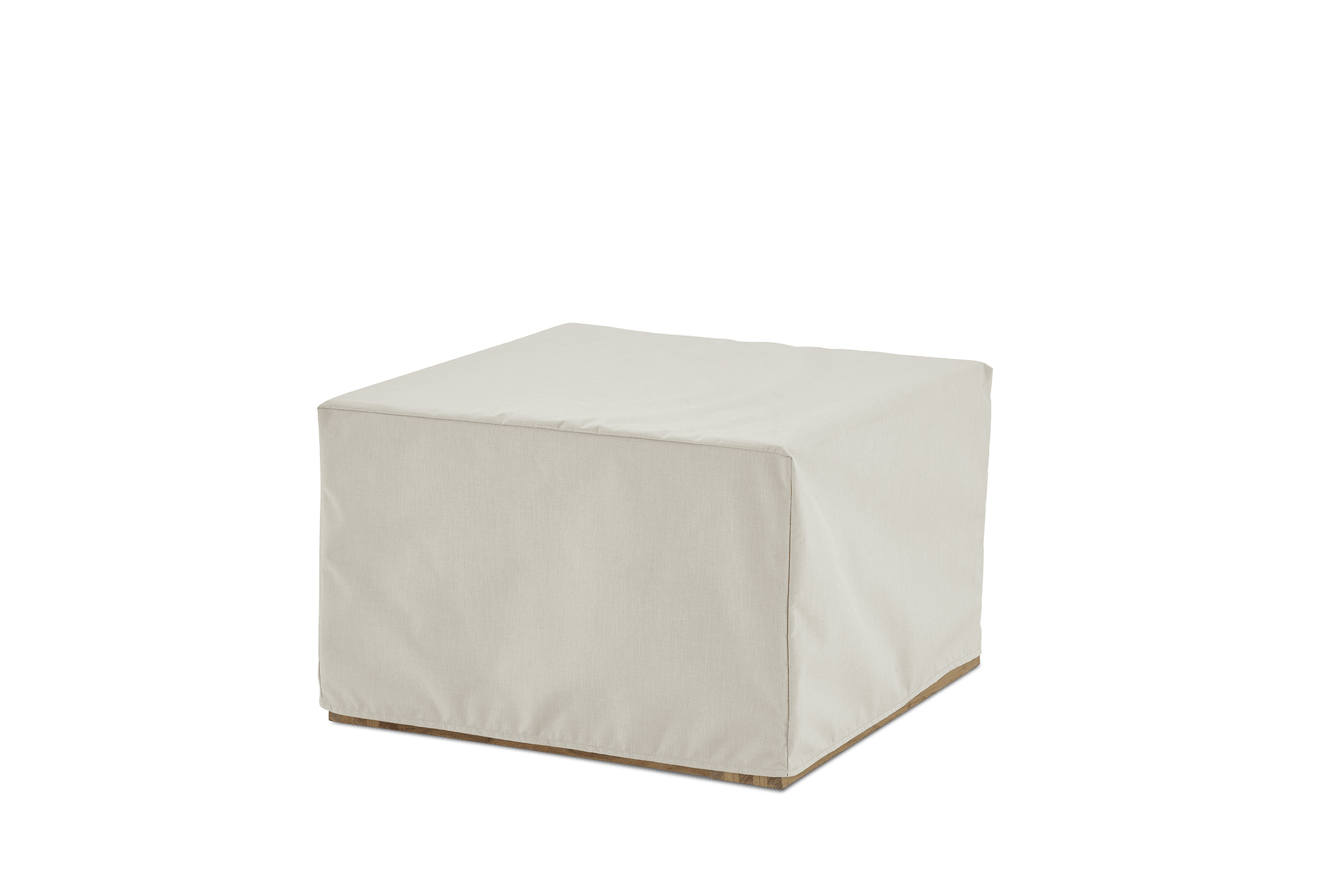 Rio Outdoor Teak Square Box Side Table Cover, Ivory