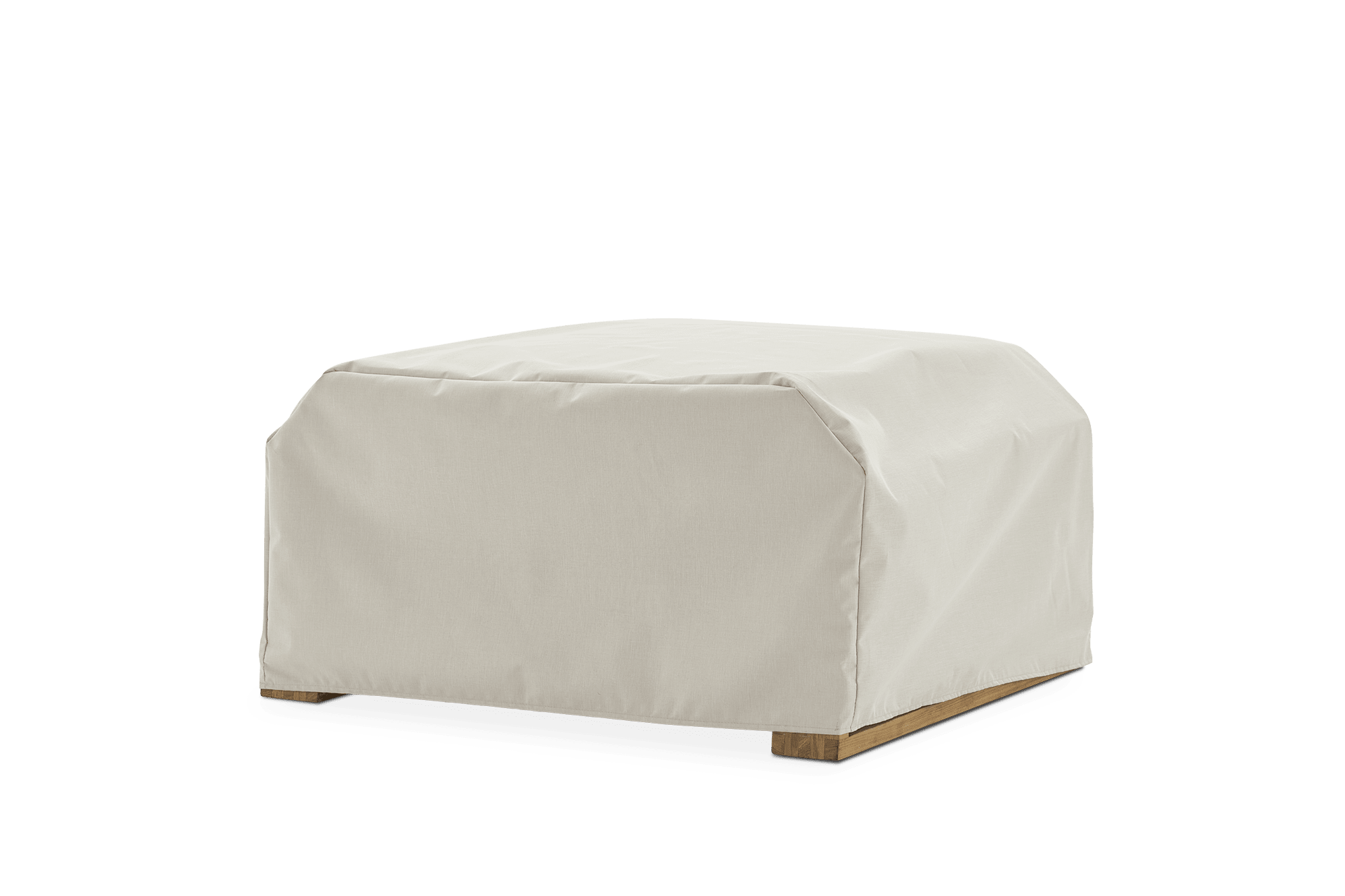 Rio Outdoor Teak Ottoman Cover, Ivory