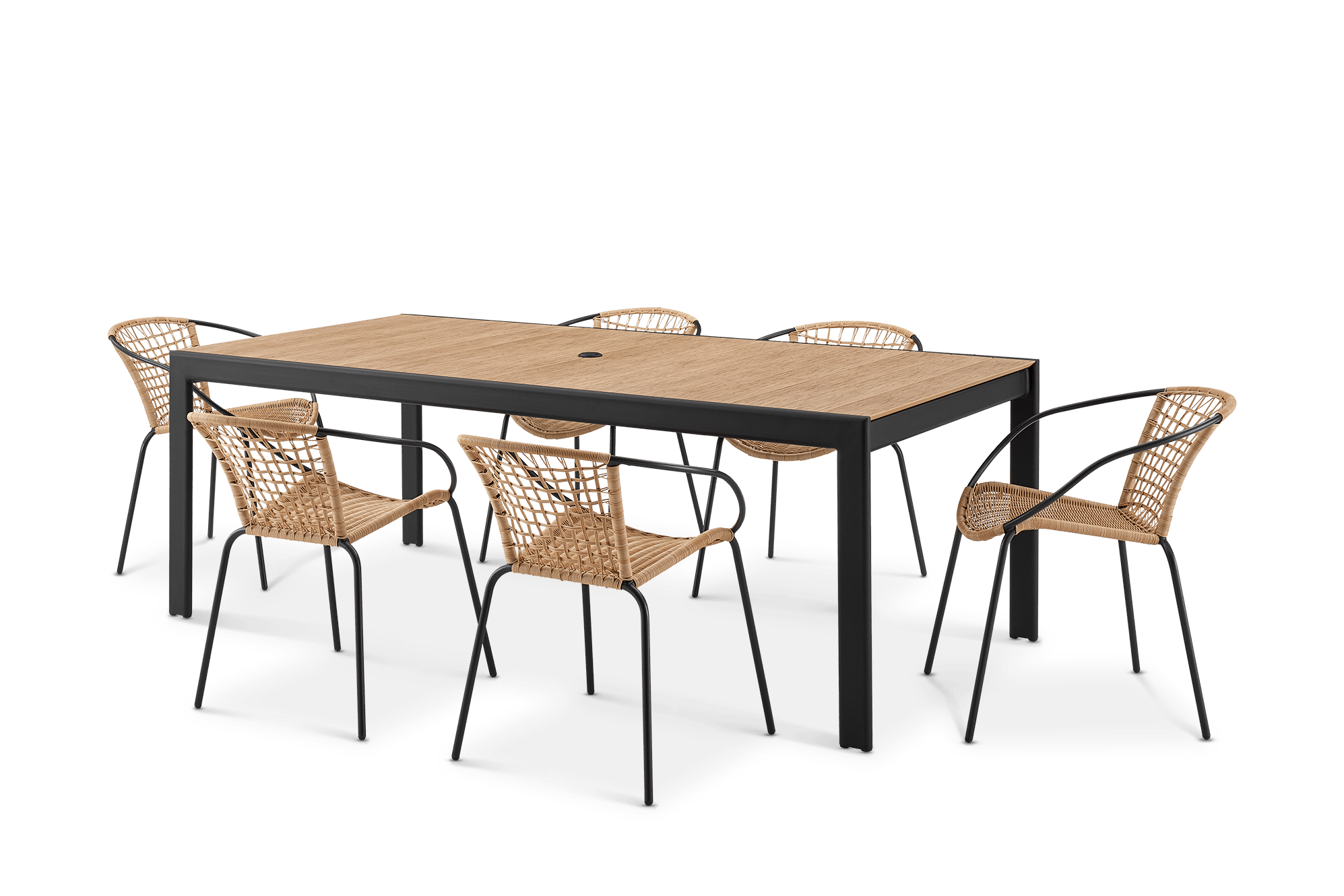 Sorrento Outdoor Dining Table with 6 Como Outdoor Chairs 0