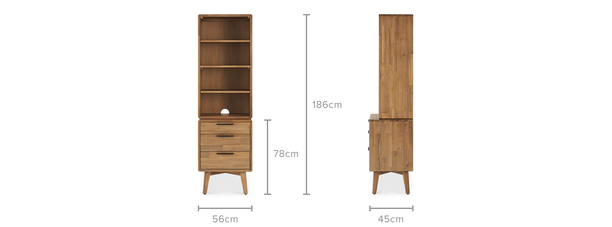 dimension of Seb Side Console with Hutch