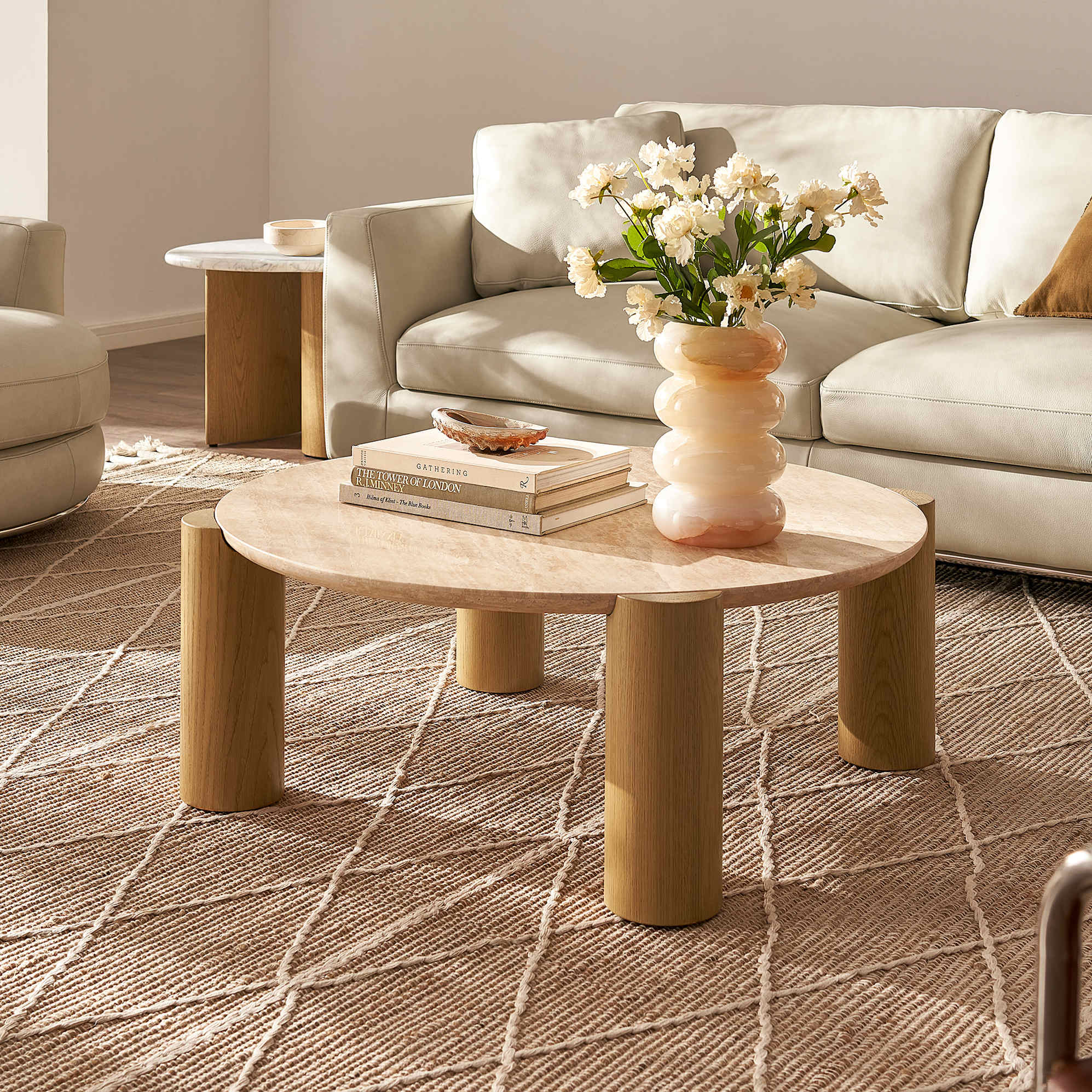 Albie Round Coffee Table, 90cm lifestyle