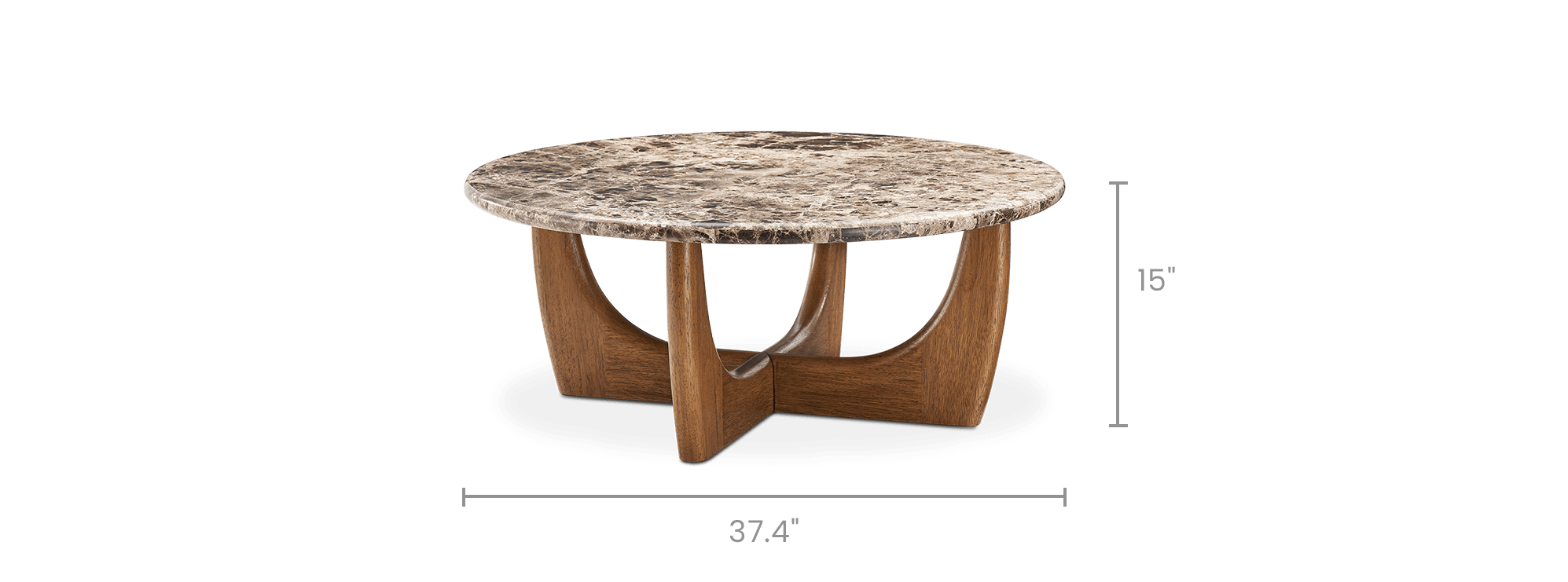 dimension of Elio Marble Round Coffee Table