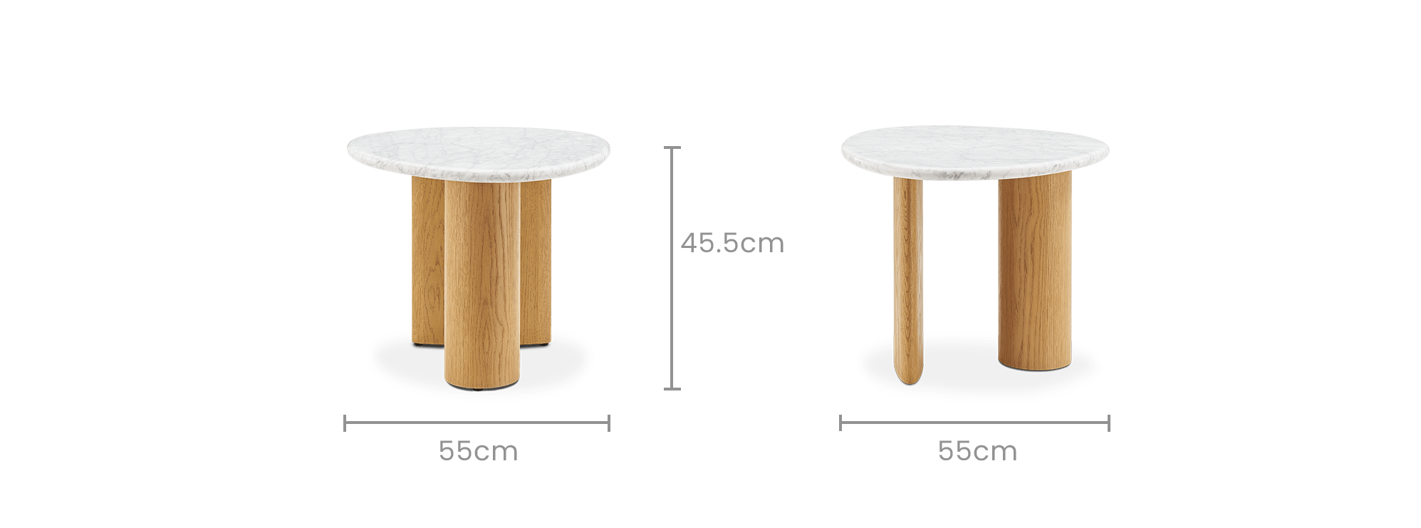dimension of Lavine Marble Side Table