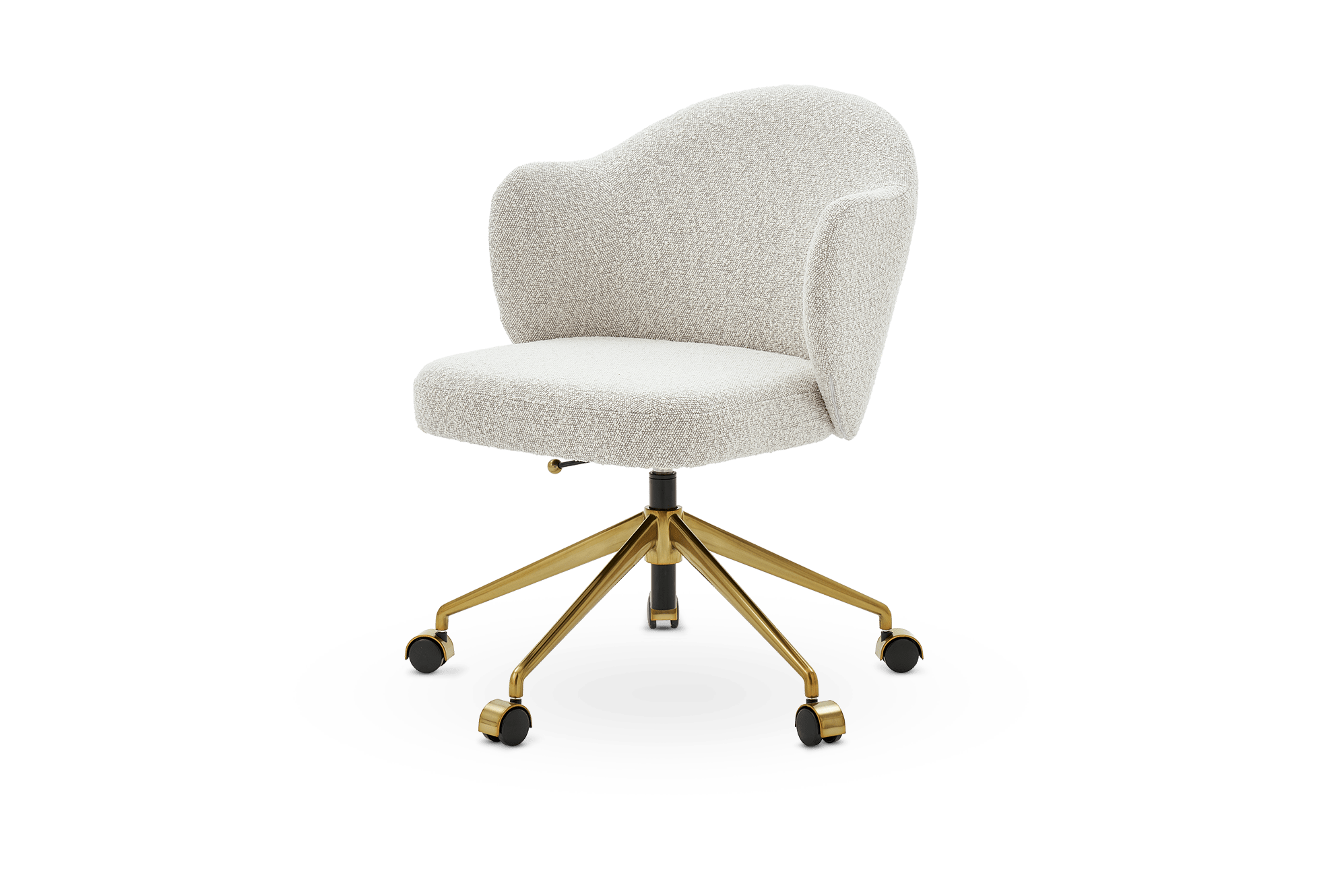 Simone Performance Bouclé Office Chair, Antique Brass 1