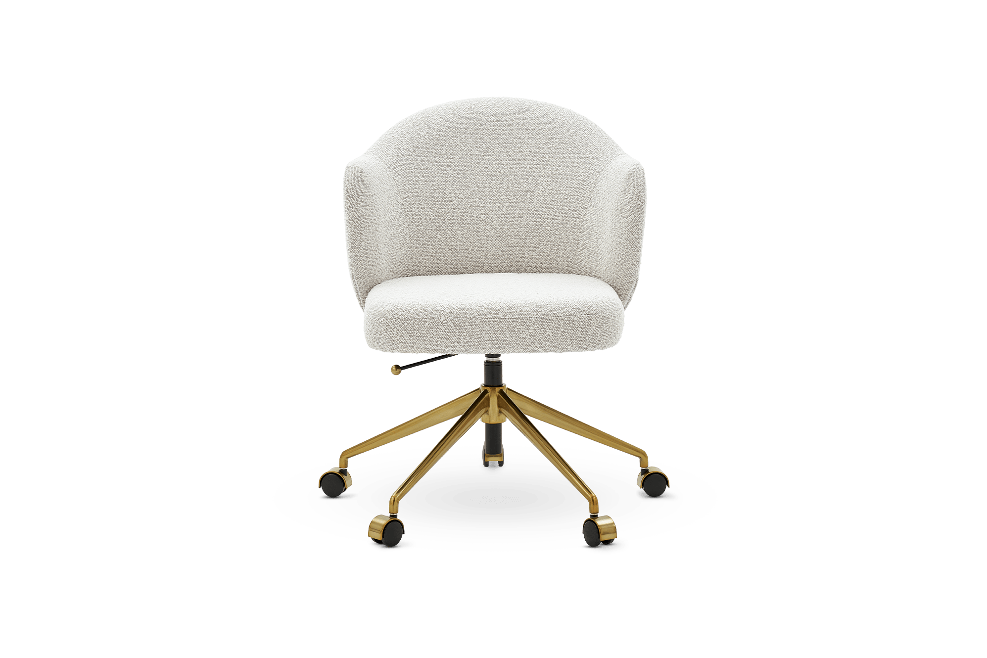 Simone Performance Bouclé Office Chair, Antique Brass 6