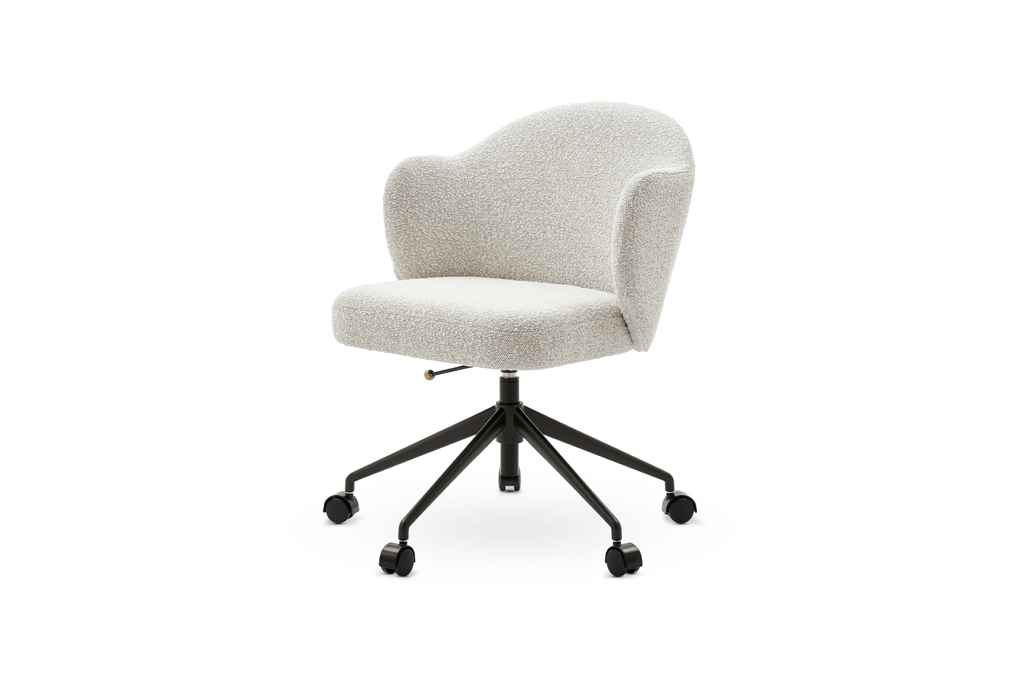 Simone Office Chair, Performance White Quartz Bouclé (Matte Black Leg)