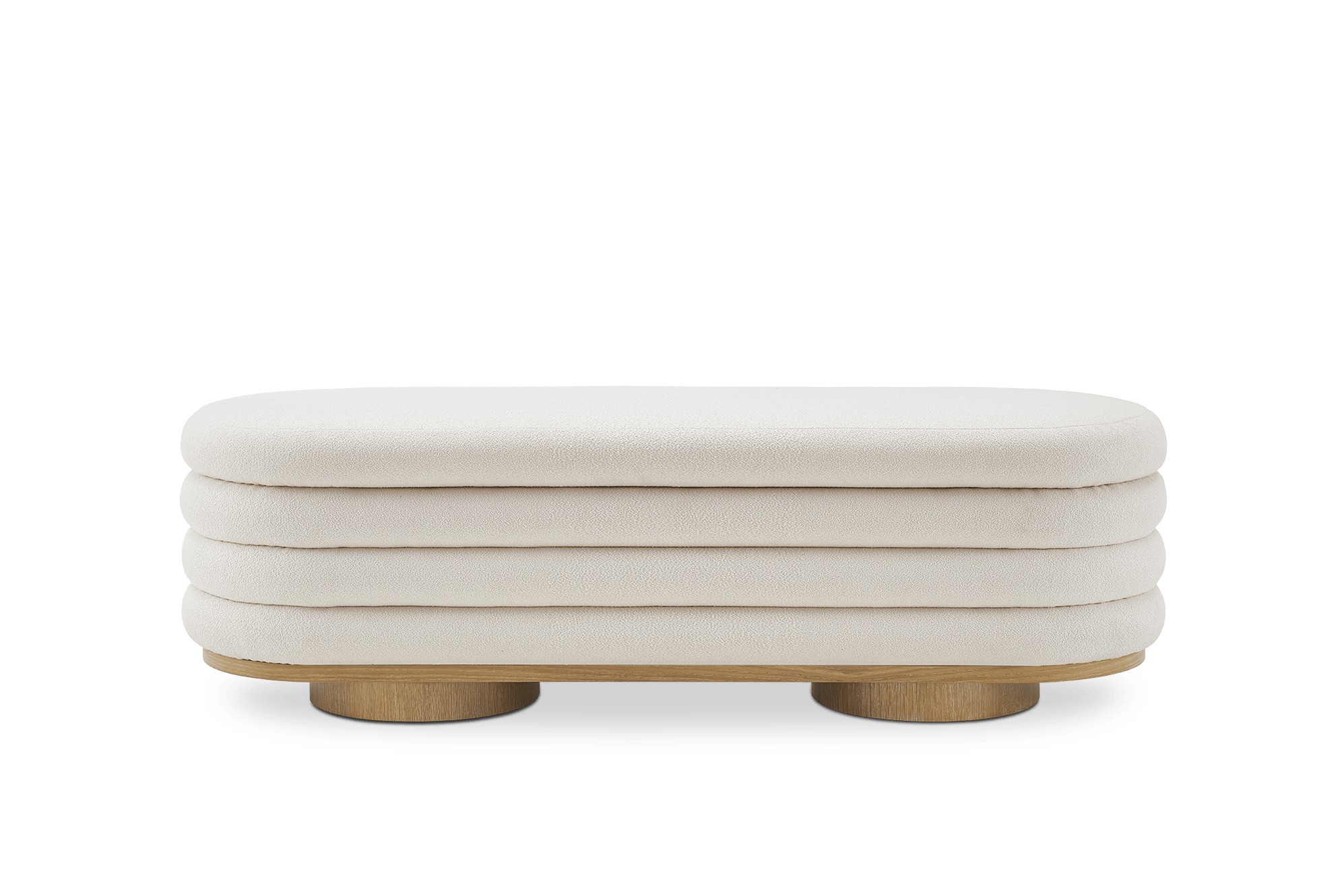 Freida Storage Bench 71“, Performance Chalk Bouclé (White Wash)