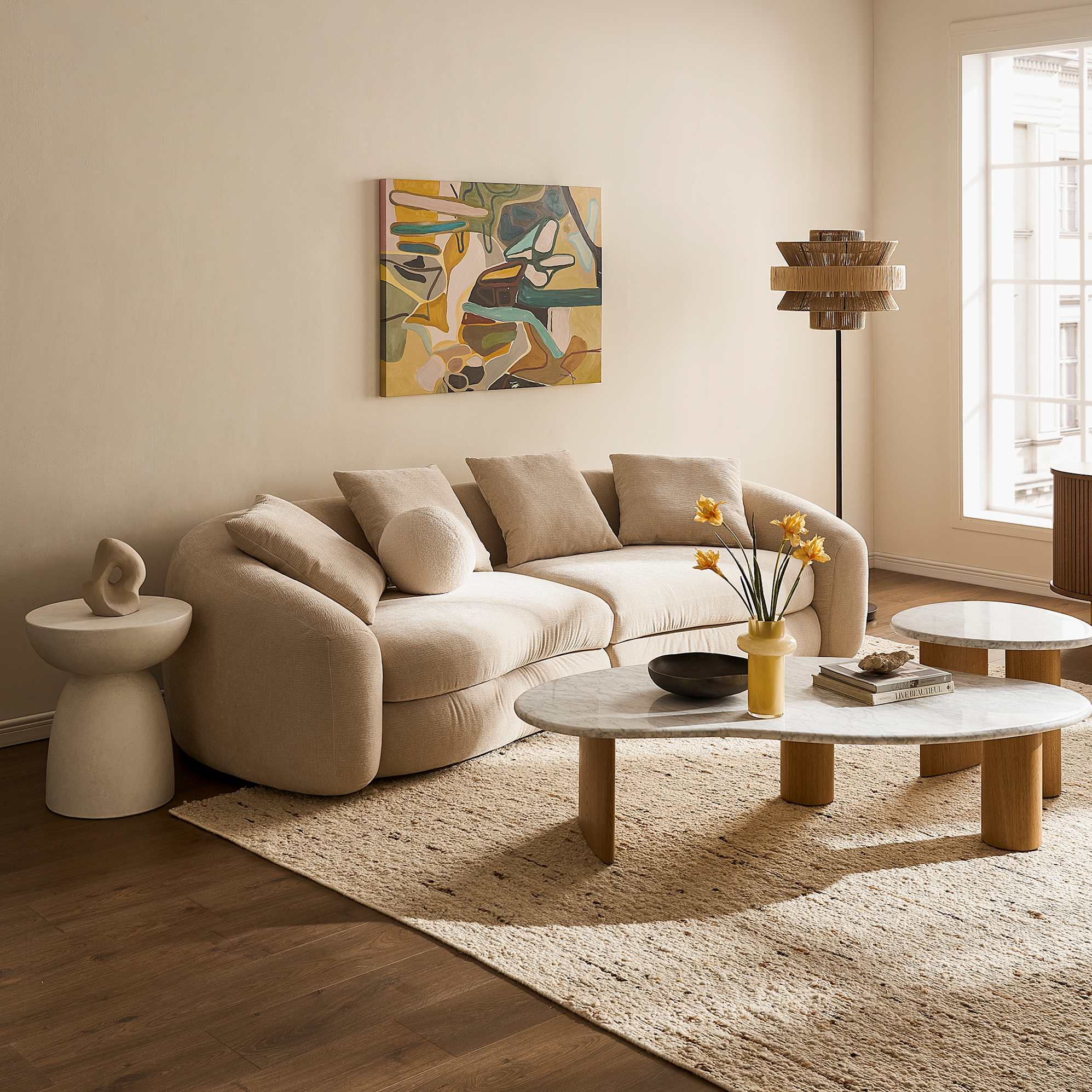 Fable Sofa, (Vermont) Performance Oyster lifestyle