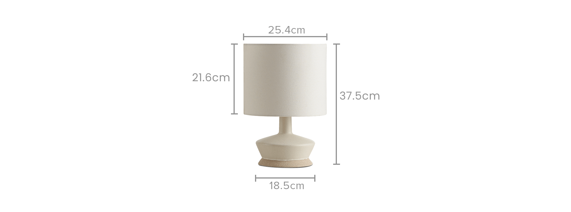 dimension of Nadia Ceramic Table Lamp, 37.5cm