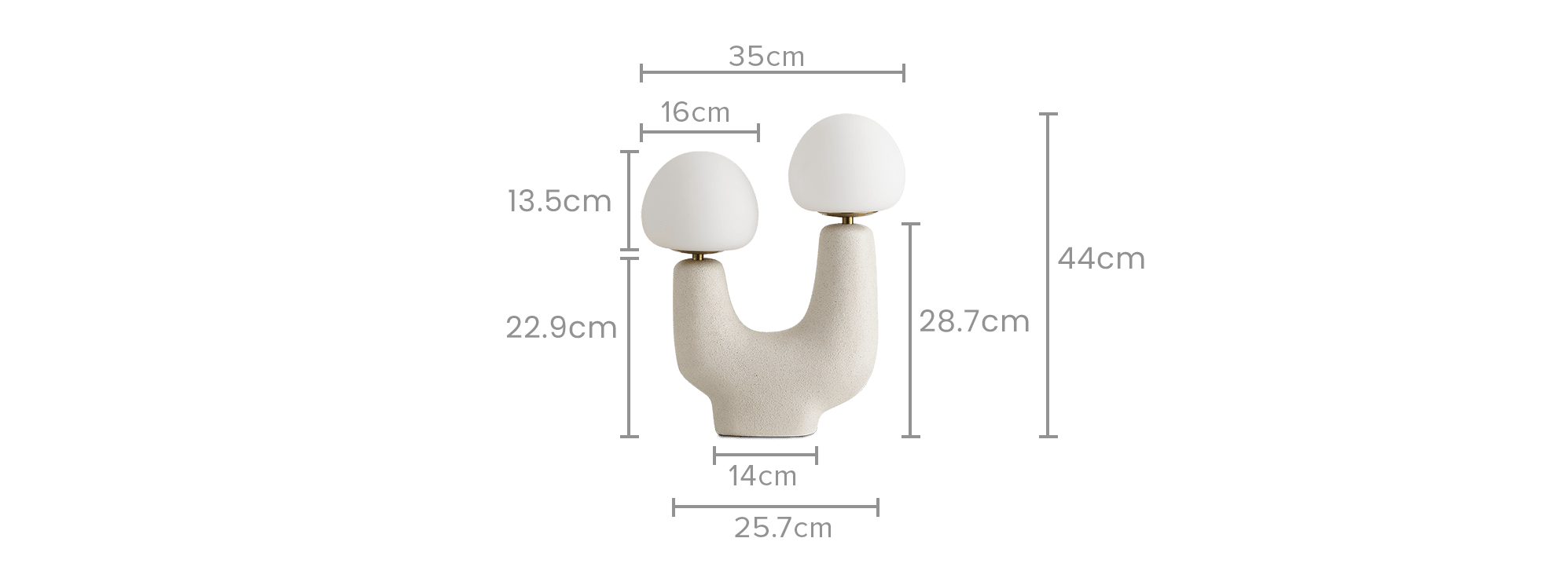 dimension of Edgar Duo Bulb Table Lamp