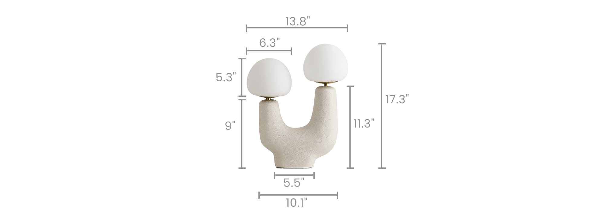 dimension of Edgar Duo Bulb Table Lamp