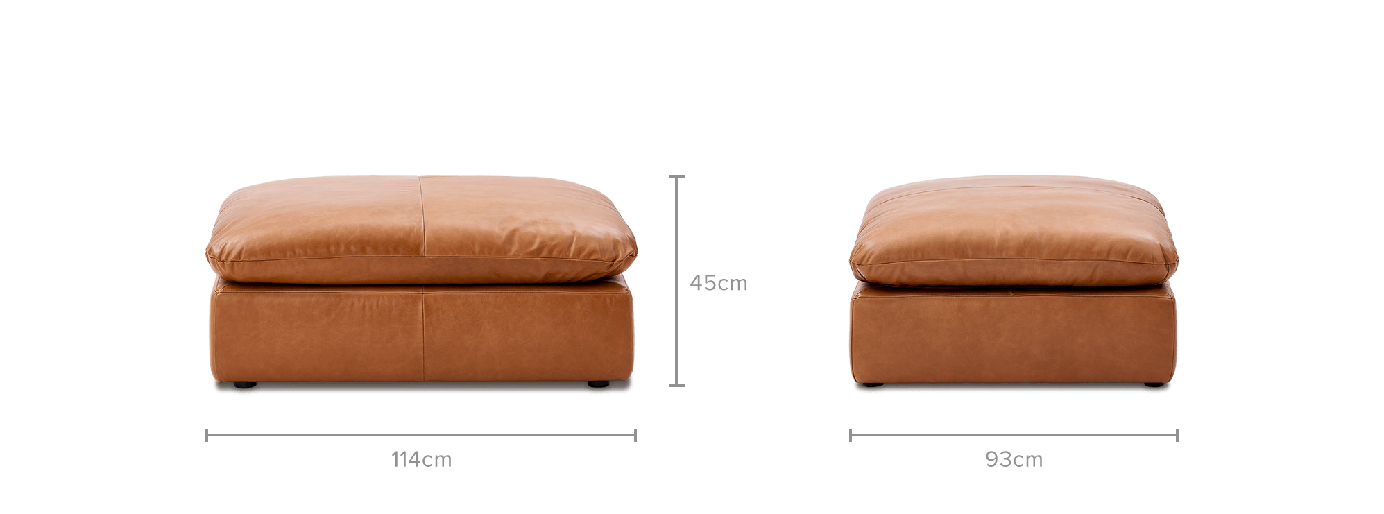 dimension of Dawson Leather Large Ottoman