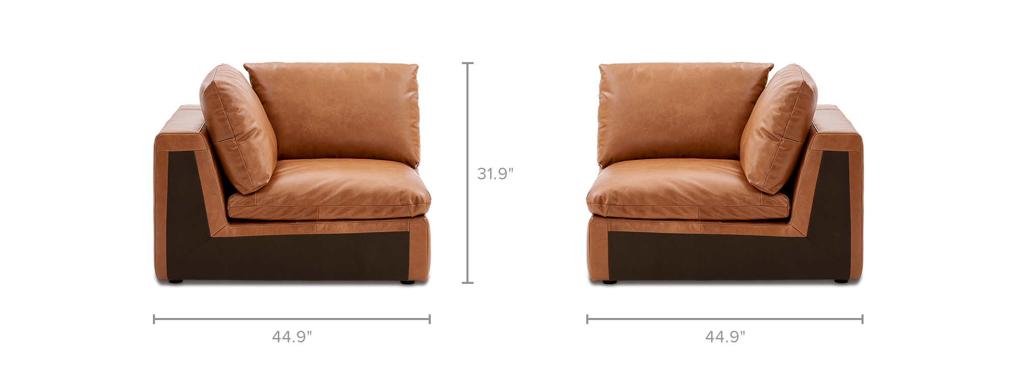 dimension of Dawson Leather Corner Sofa