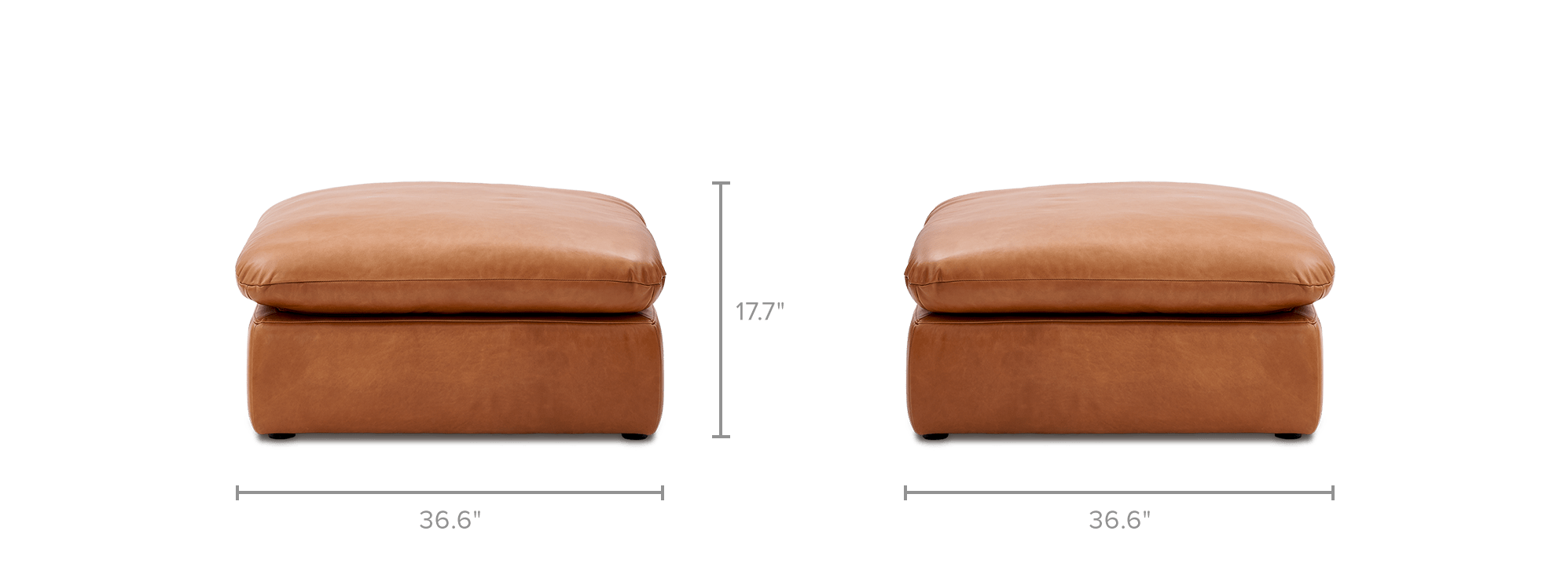 dimension of Dawson Leather Small Ottoman