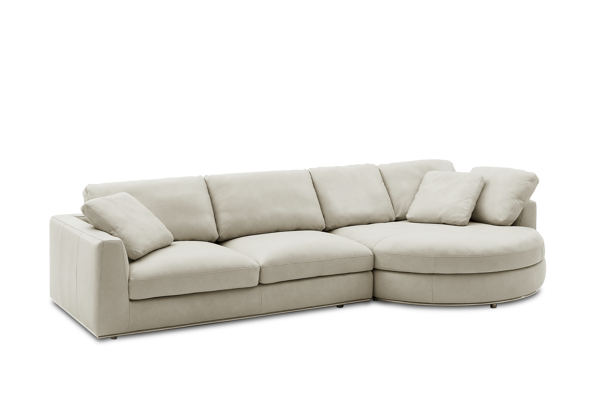 Hamilton Leather Round Chaise Sectional Sofa 8