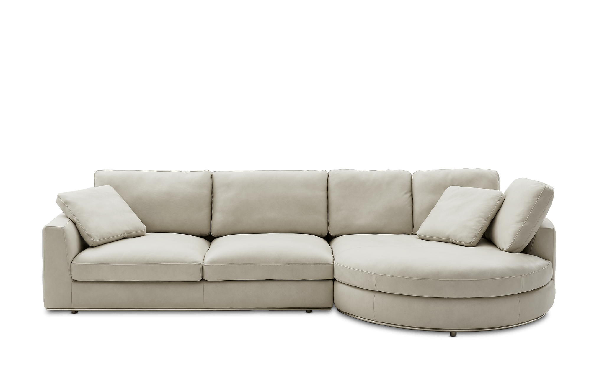 Hamilton Leather Round Chaise Sectional Sofa 1