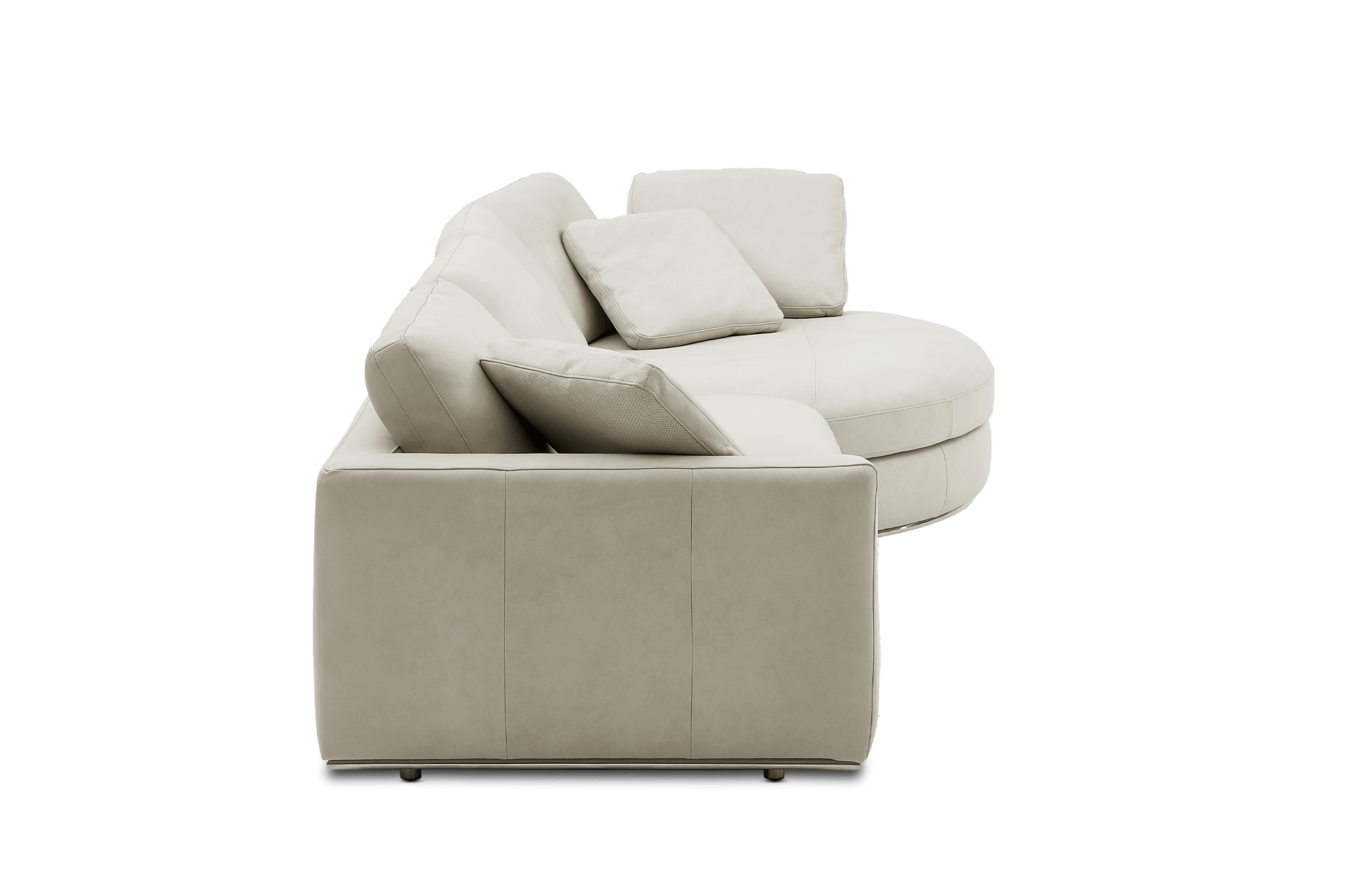 Hamilton Leather Round Chaise Sectional Sofa 9