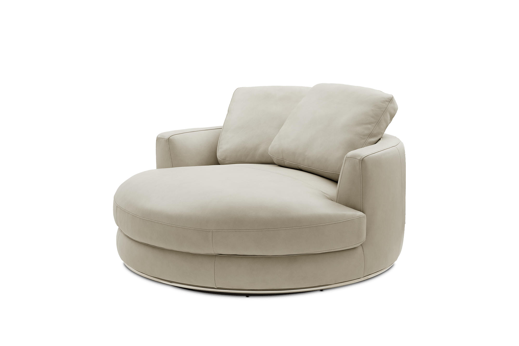 Hamilton Leather Round Swivel 1.5 Seater Armchair 6