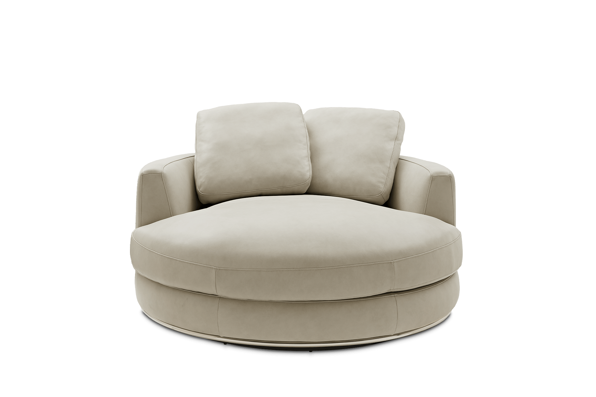 Hamilton Leather Round Swivel 1.5 Seater Armchair 1