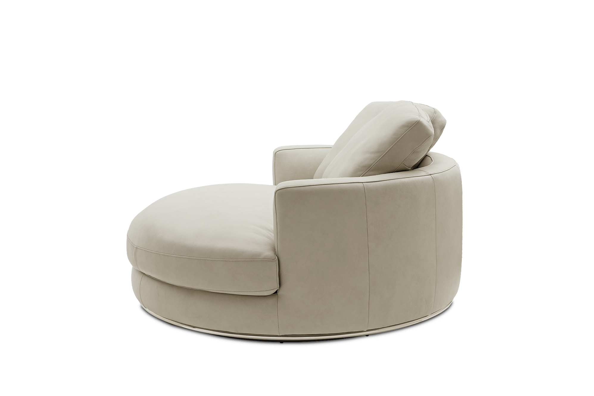 Hamilton Leather Round Swivel 1.5 Seater Armchair 7