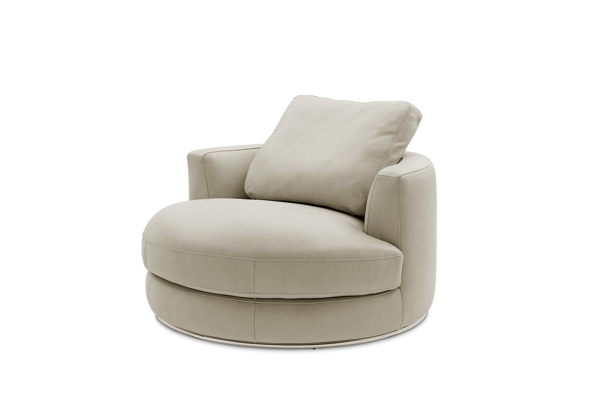 Hamilton Leather Round Swivel Armchair 7