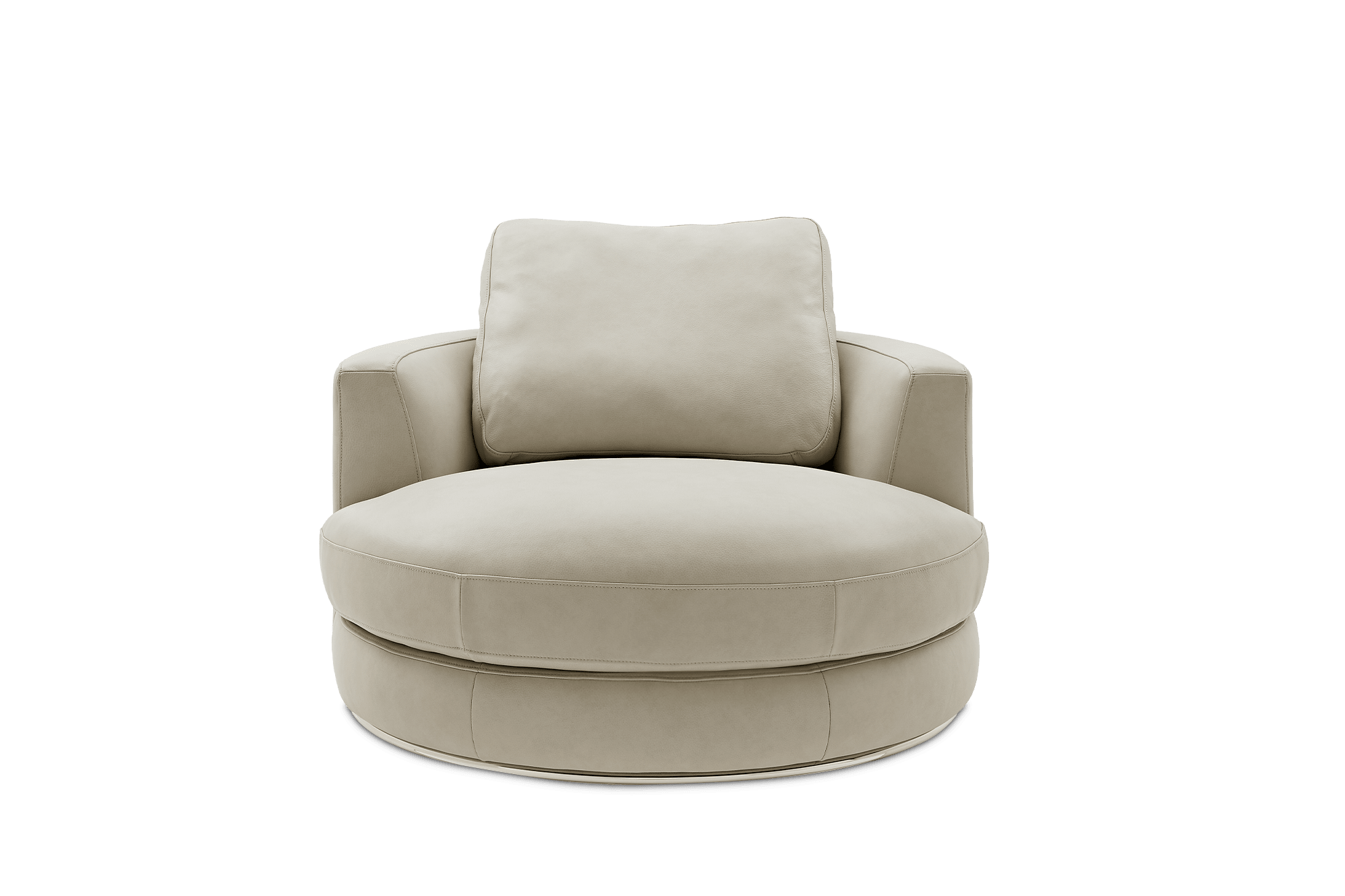 Hamilton Leather Round Swivel Armchair 1