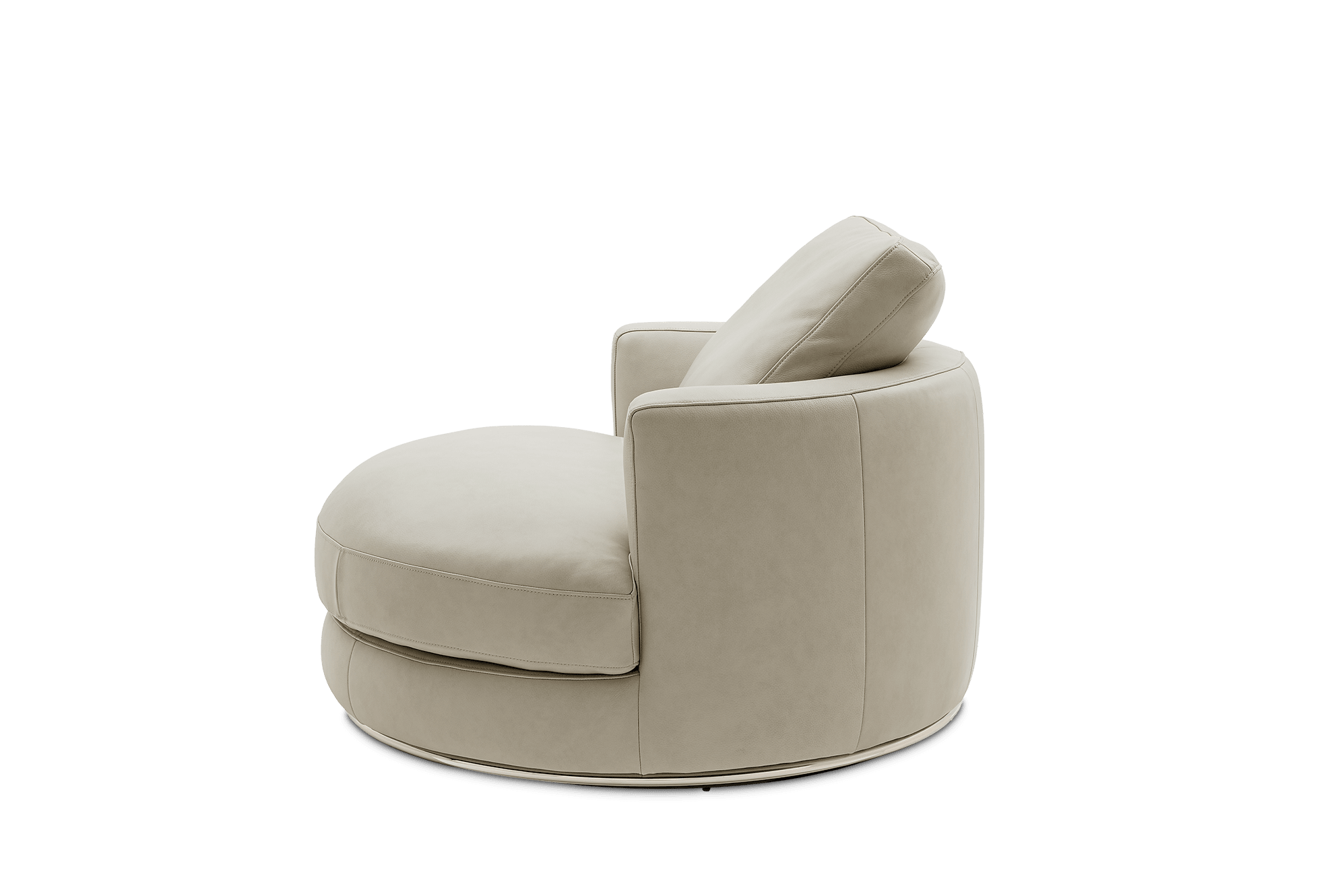 Hamilton Leather Round Swivel Armchair 8