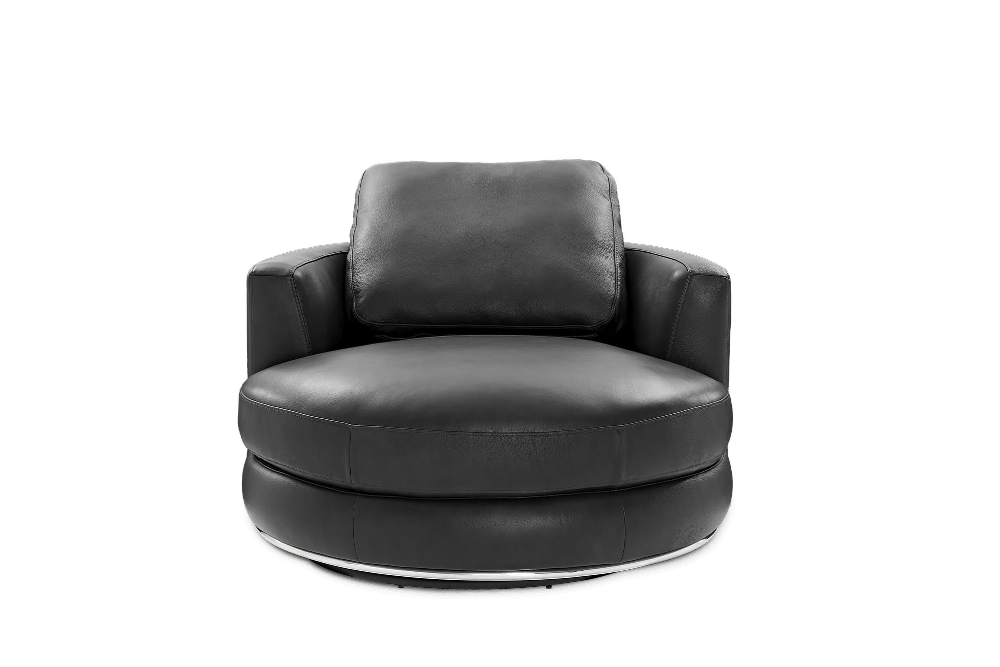Hamilton Leather Round Swivel Armchair