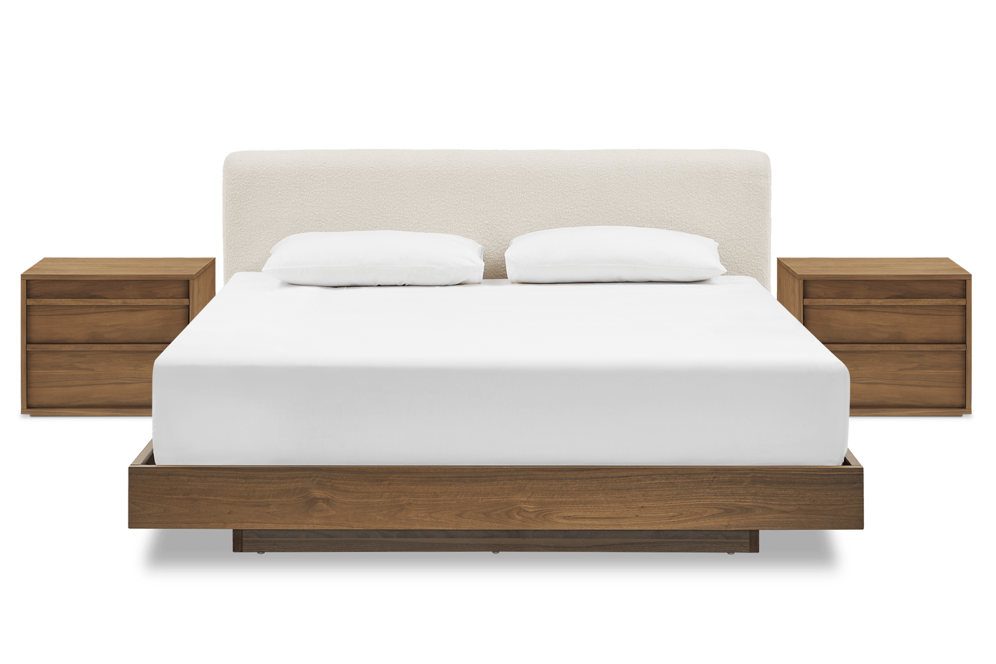 Joseph Bed Bouclé with 2 Bedside Tables 1