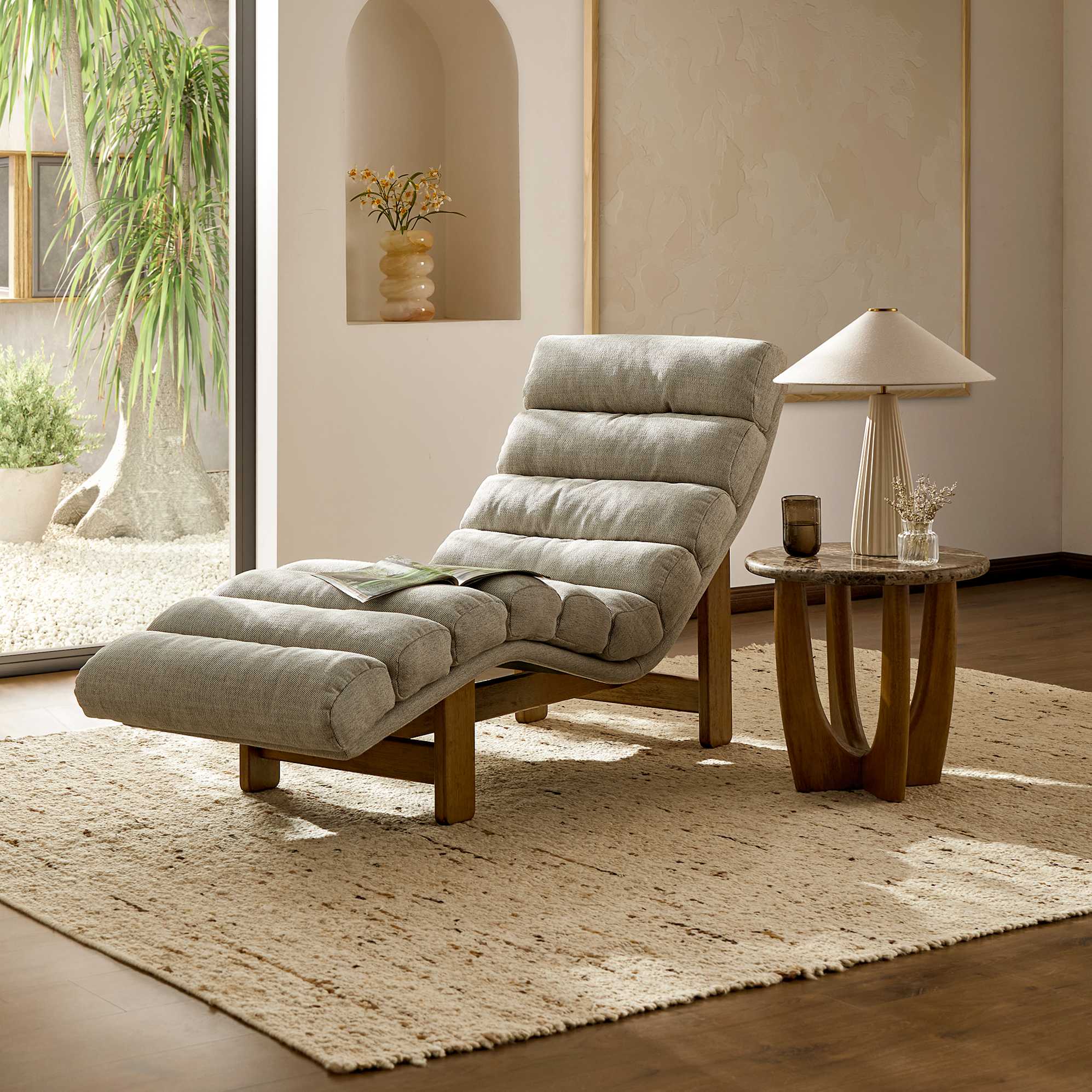 Philippe Chaise Lounge, Pearl Beige lifestyle