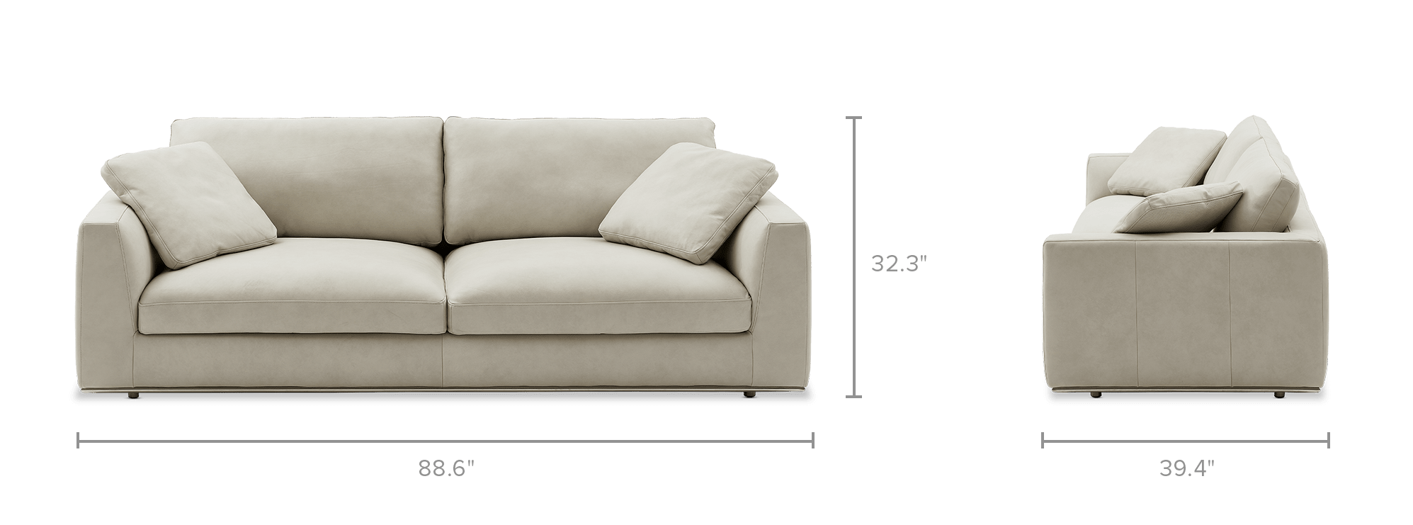 dimension of Hamilton Leather Sofa