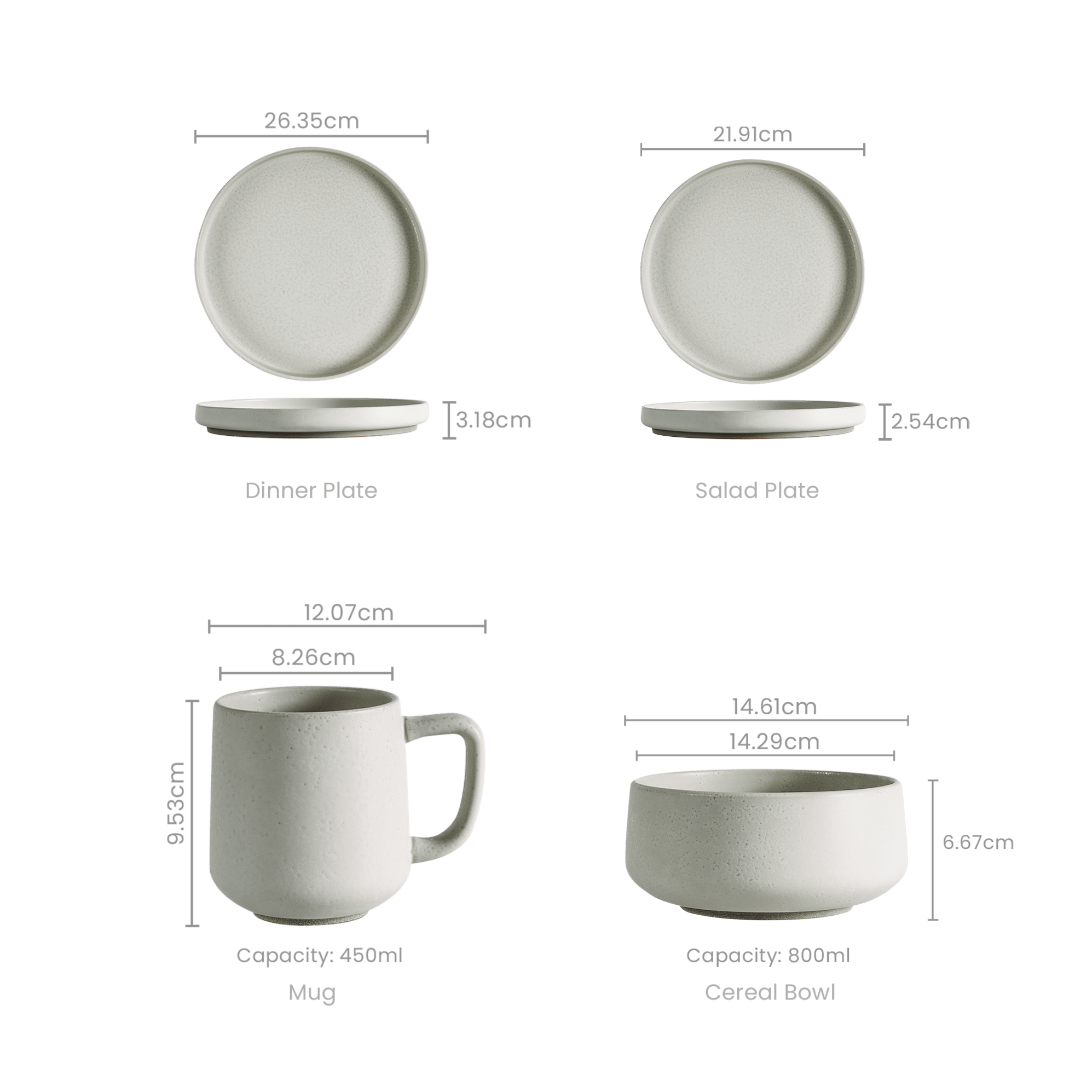 dimension of Landon 4-Piece Dinnerware Set