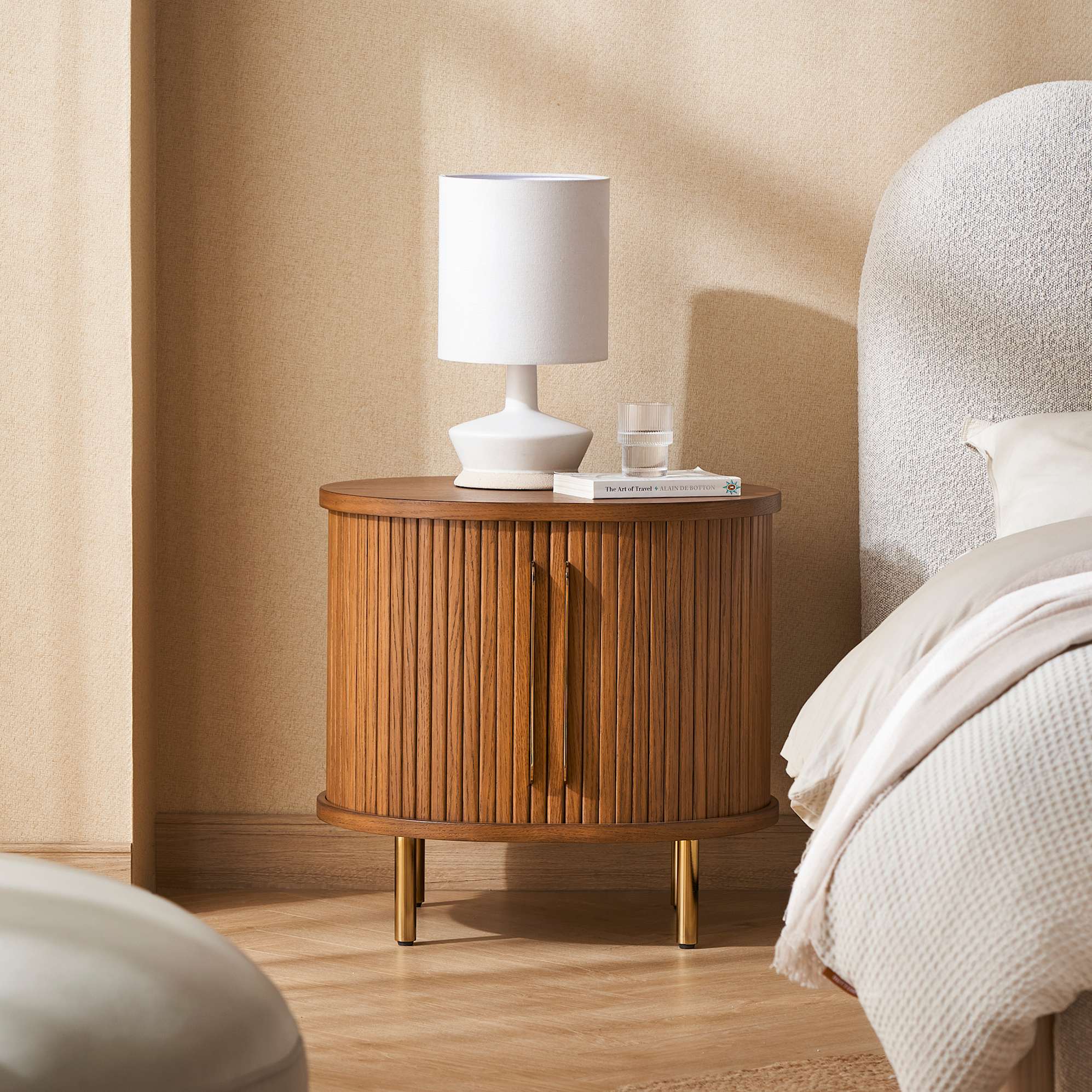Harper Side Table, Brass Leg lifestyle