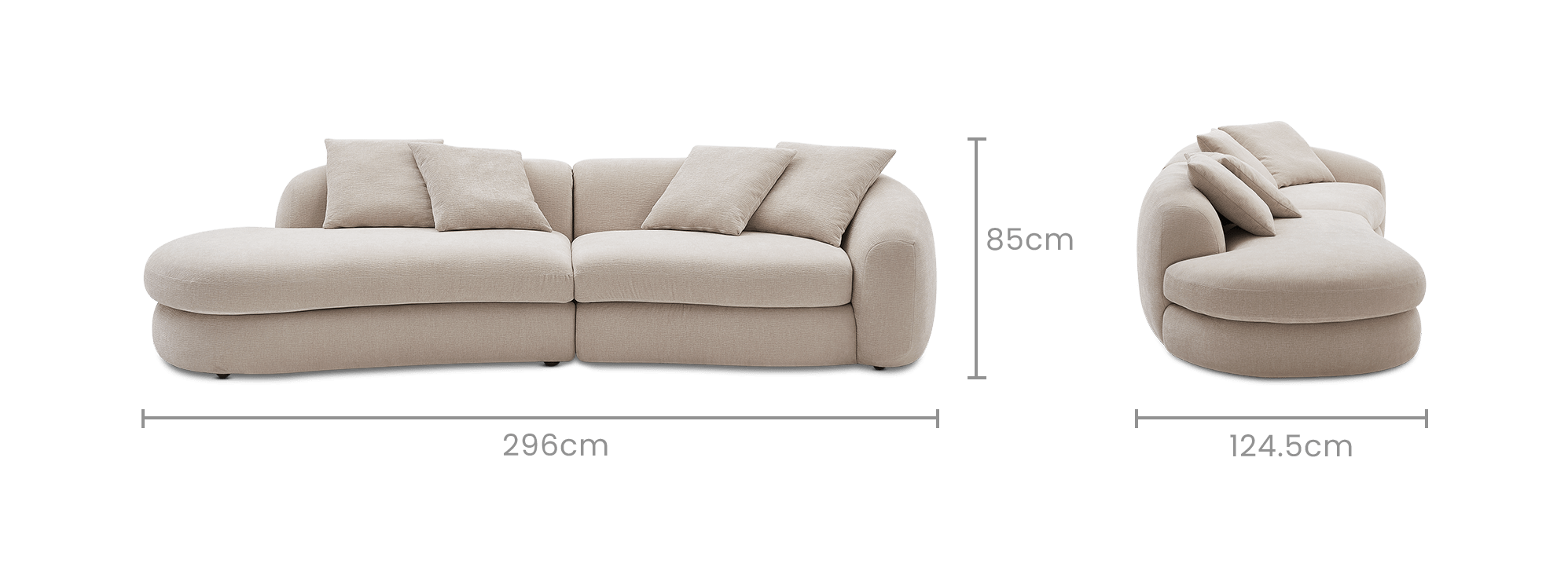 dimension of Fable Performance Fabric Side Chaise Sofa