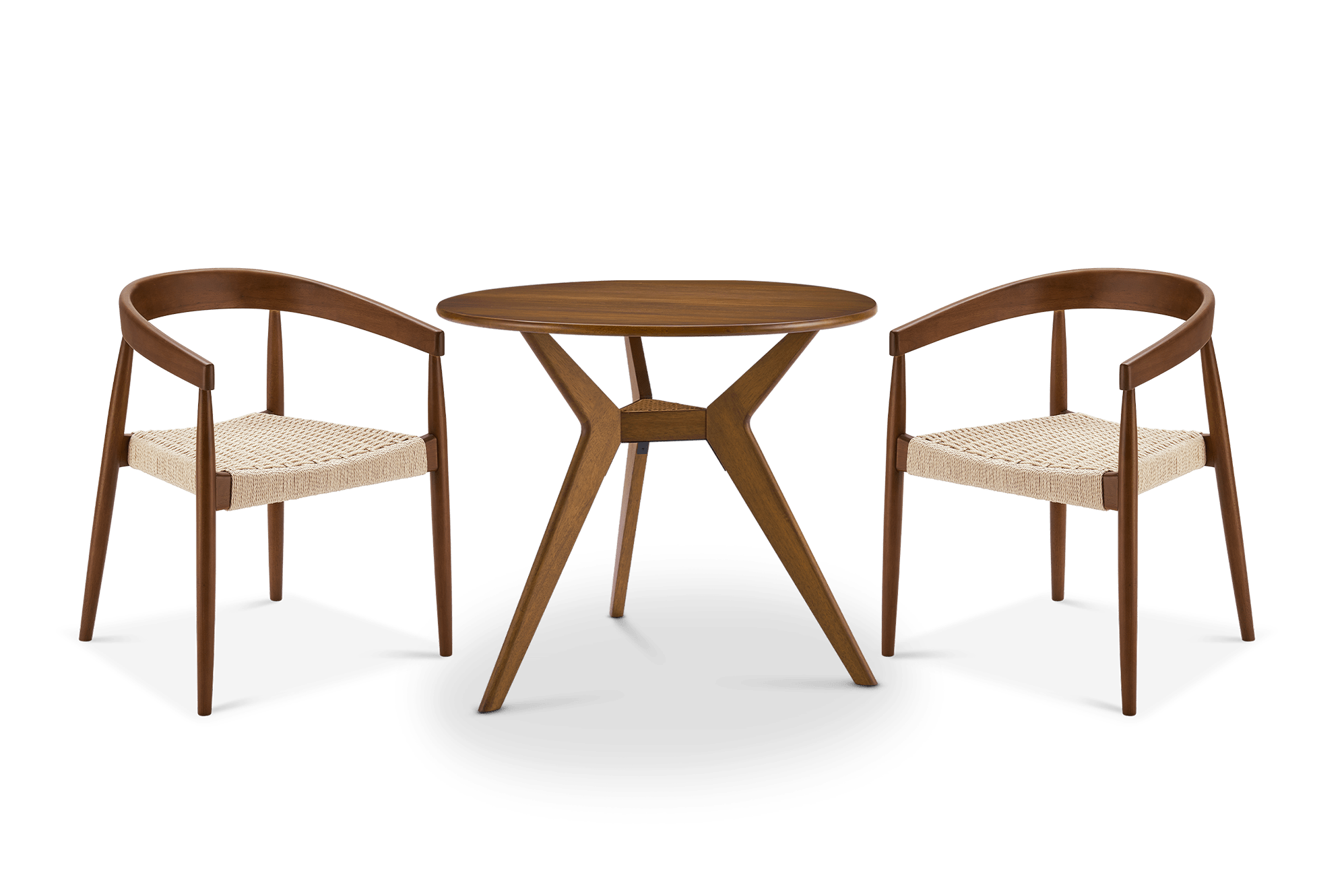 Tribeca Round Dining Table with 2 Austen Chairs
