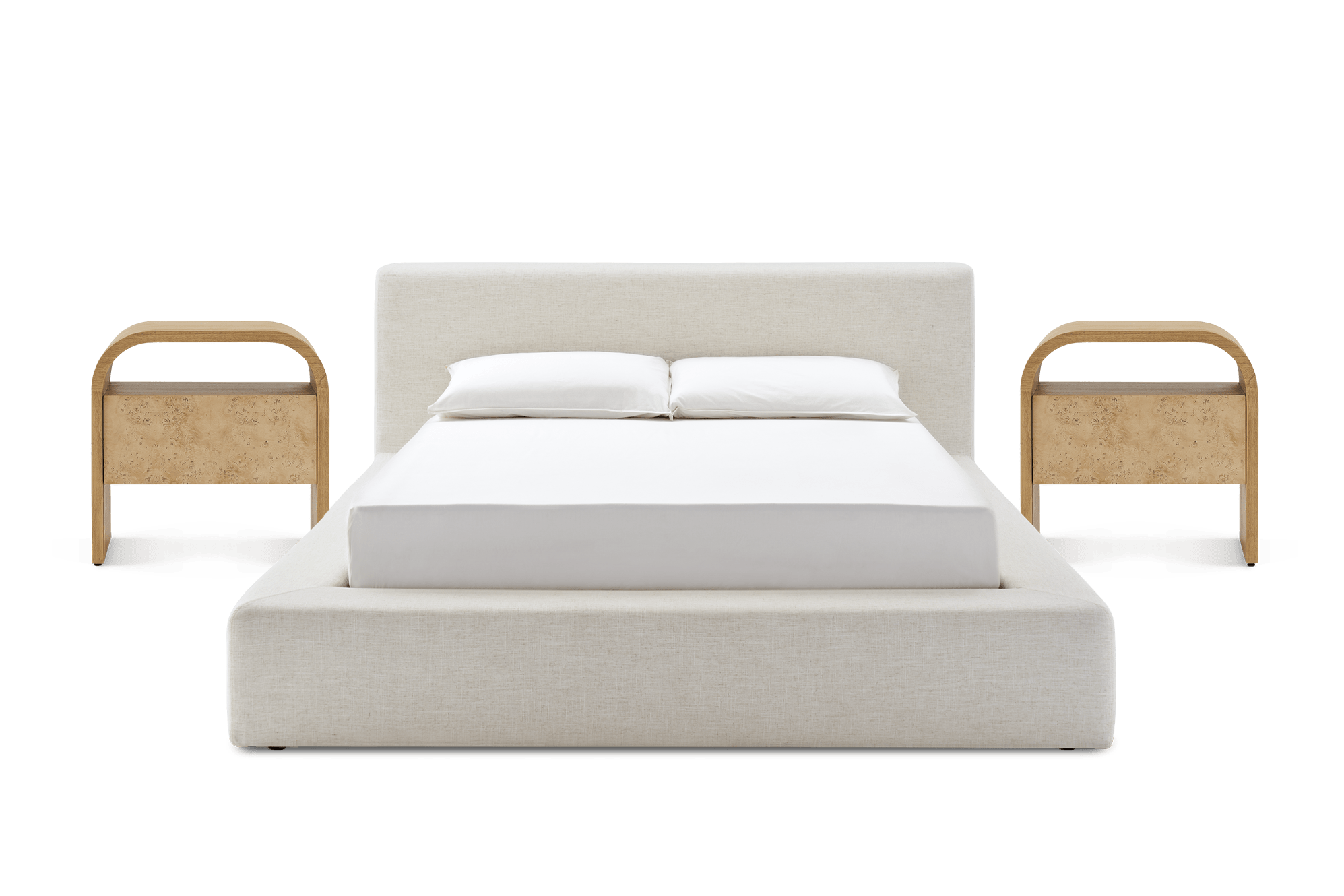 Dawson Bed with 2 Crescent Bedside Table Set 1