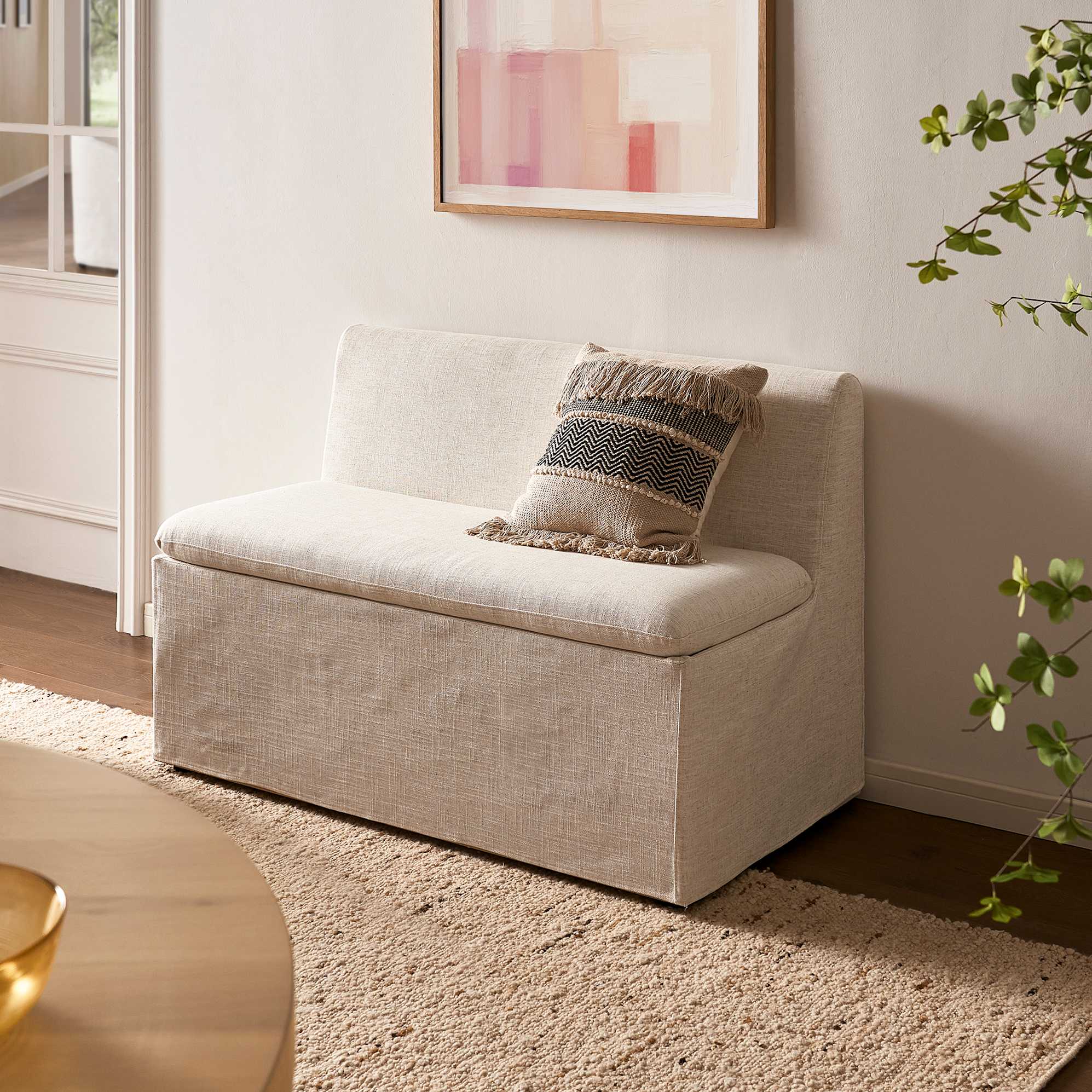 Callie Banquette Bench, Beach Linen lifestyle