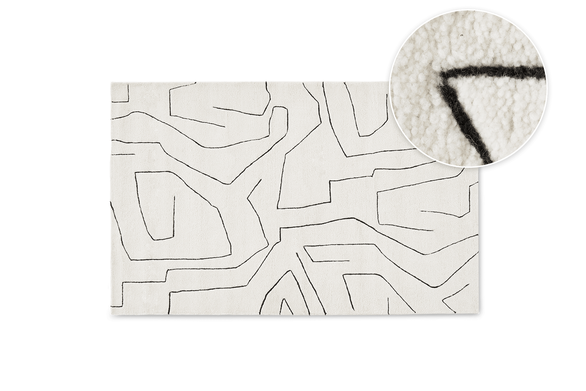 Mira Area Rug, Ivory, 153 x 244cm