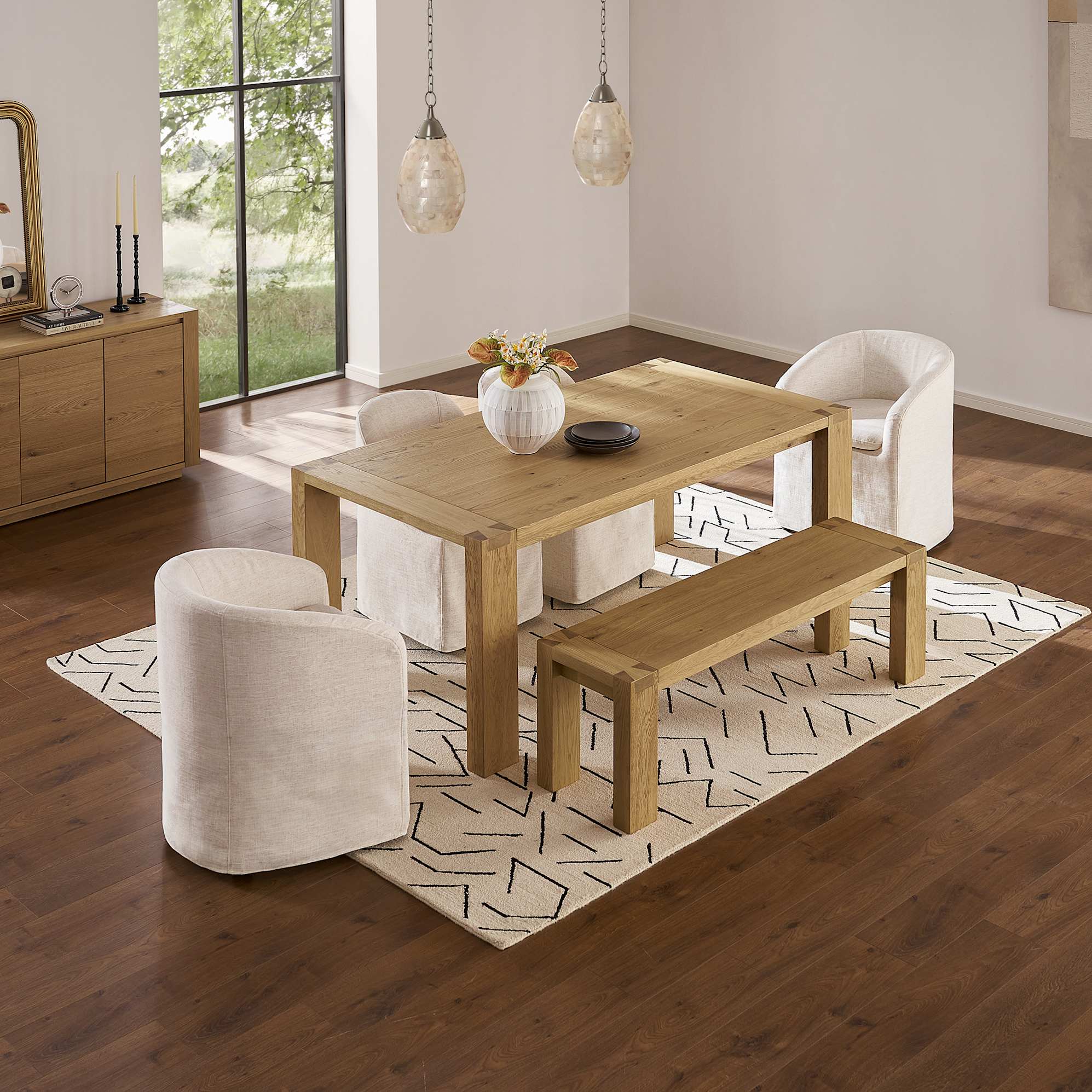 Bradley Dining Table with Bench Set 3
