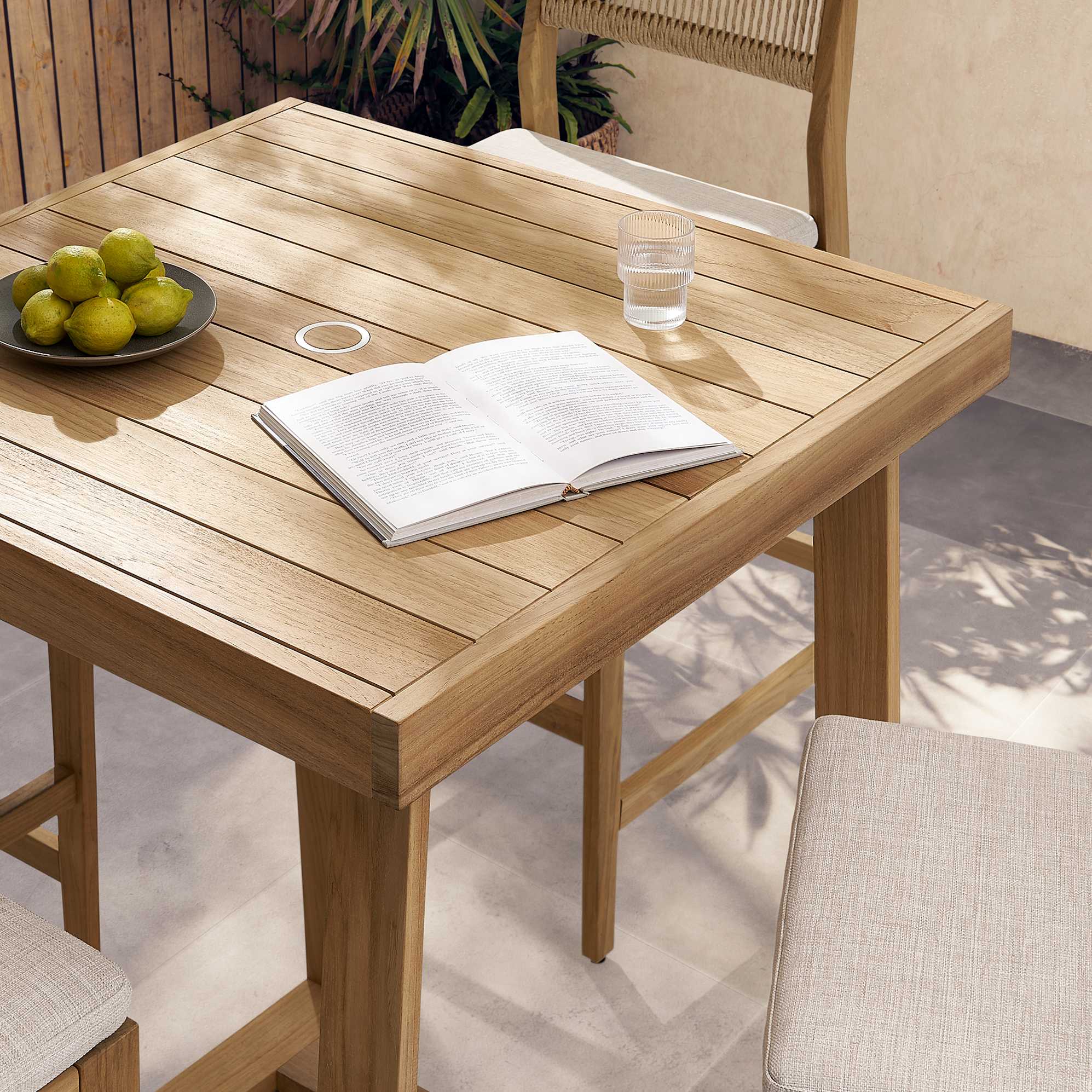 Rio Outdoor Teak Square Bar Table 2