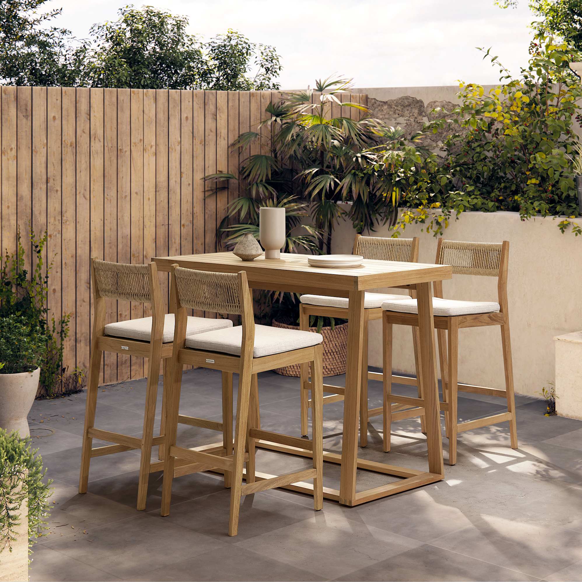 Rio Outdoor Teak Rectangular Bar Table 0