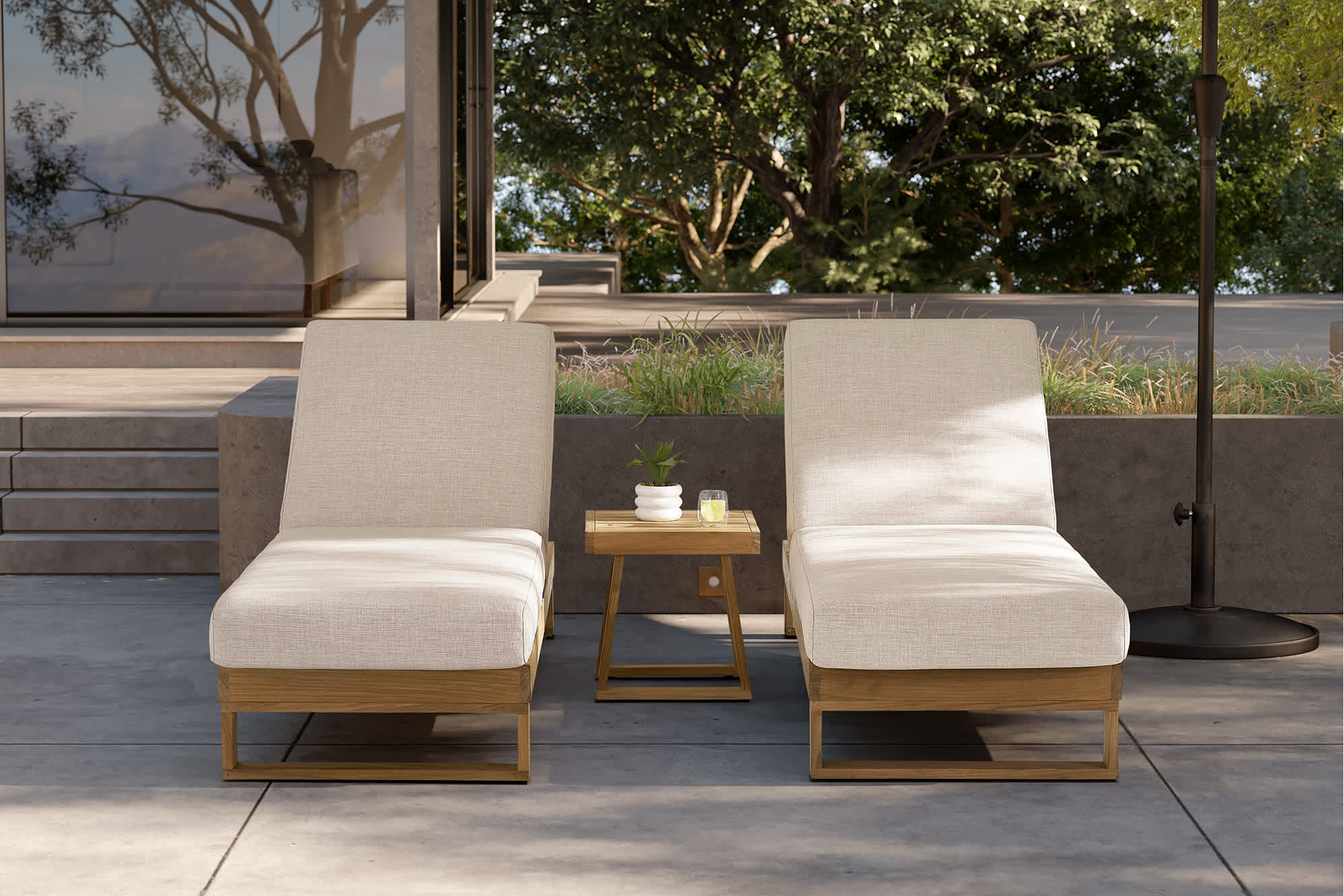 Rio Outdoor Teak Square Side Table 3