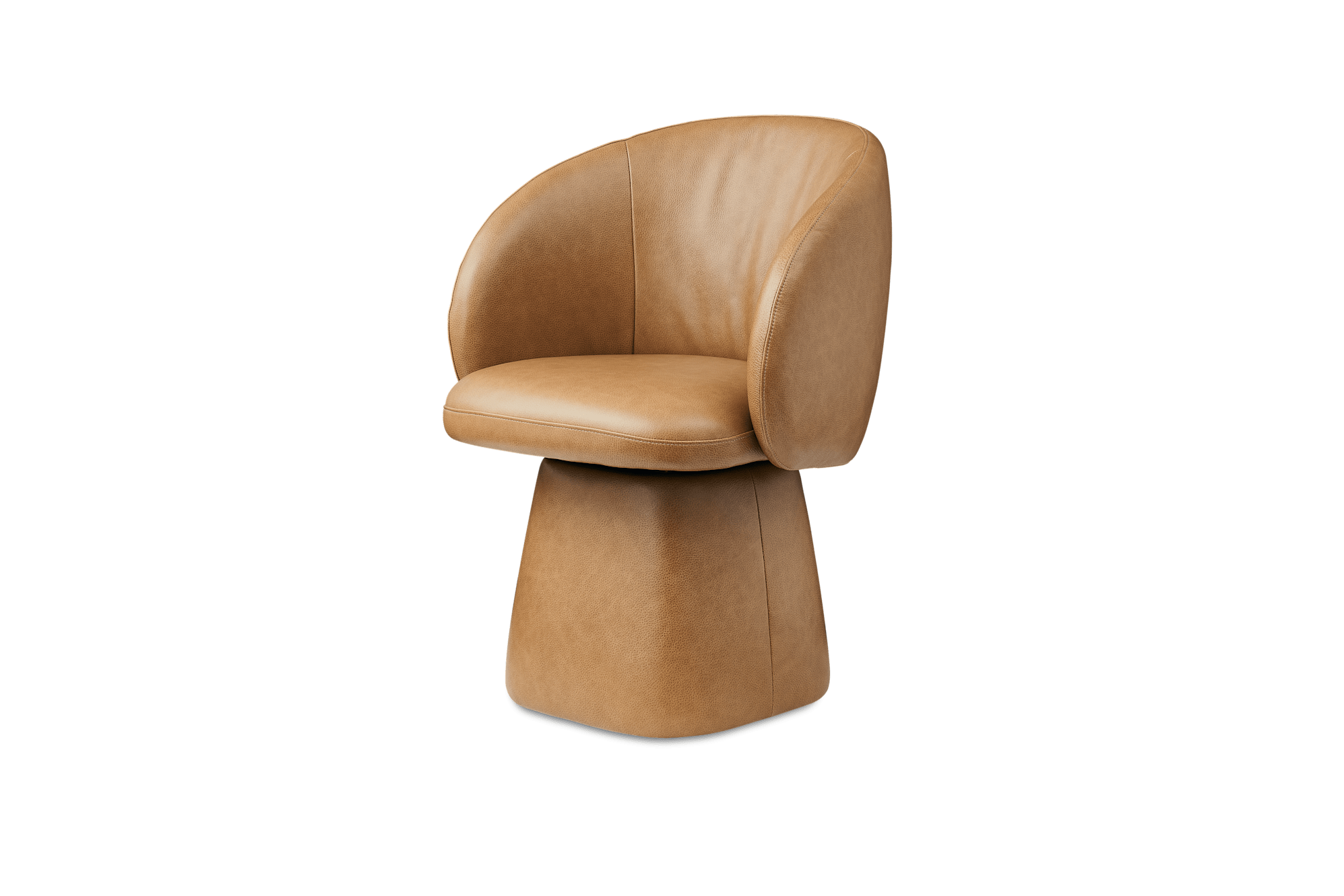 Cassidy Leather Swivel Chair, Caramel