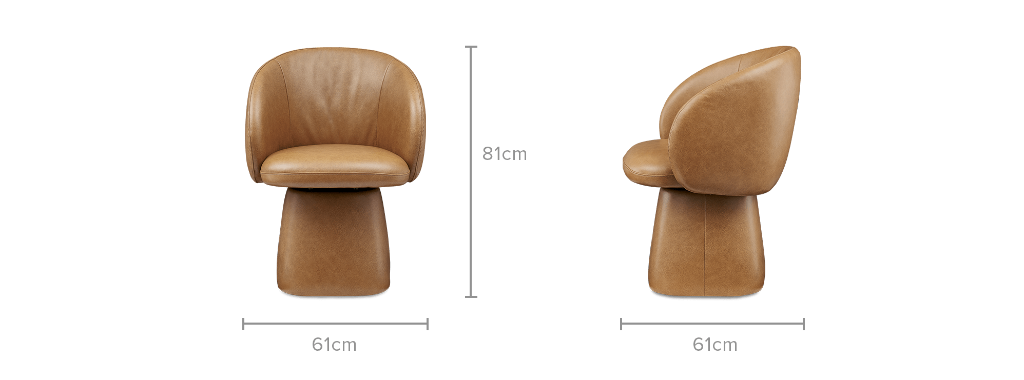dimension of Cassidy Leather Swivel Chair