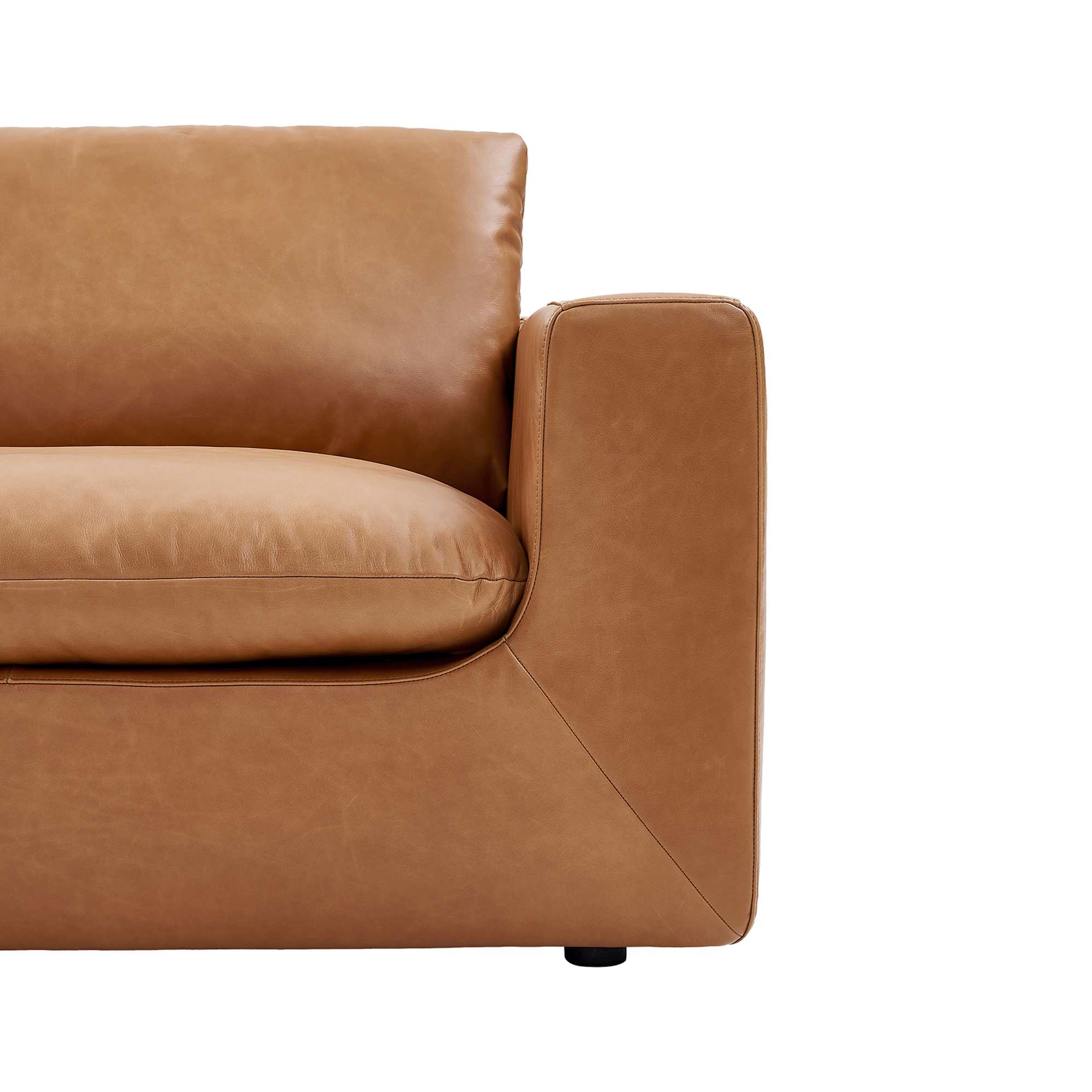 Dawson Leather L-Shape Sectional Sofa with Ottoman 6