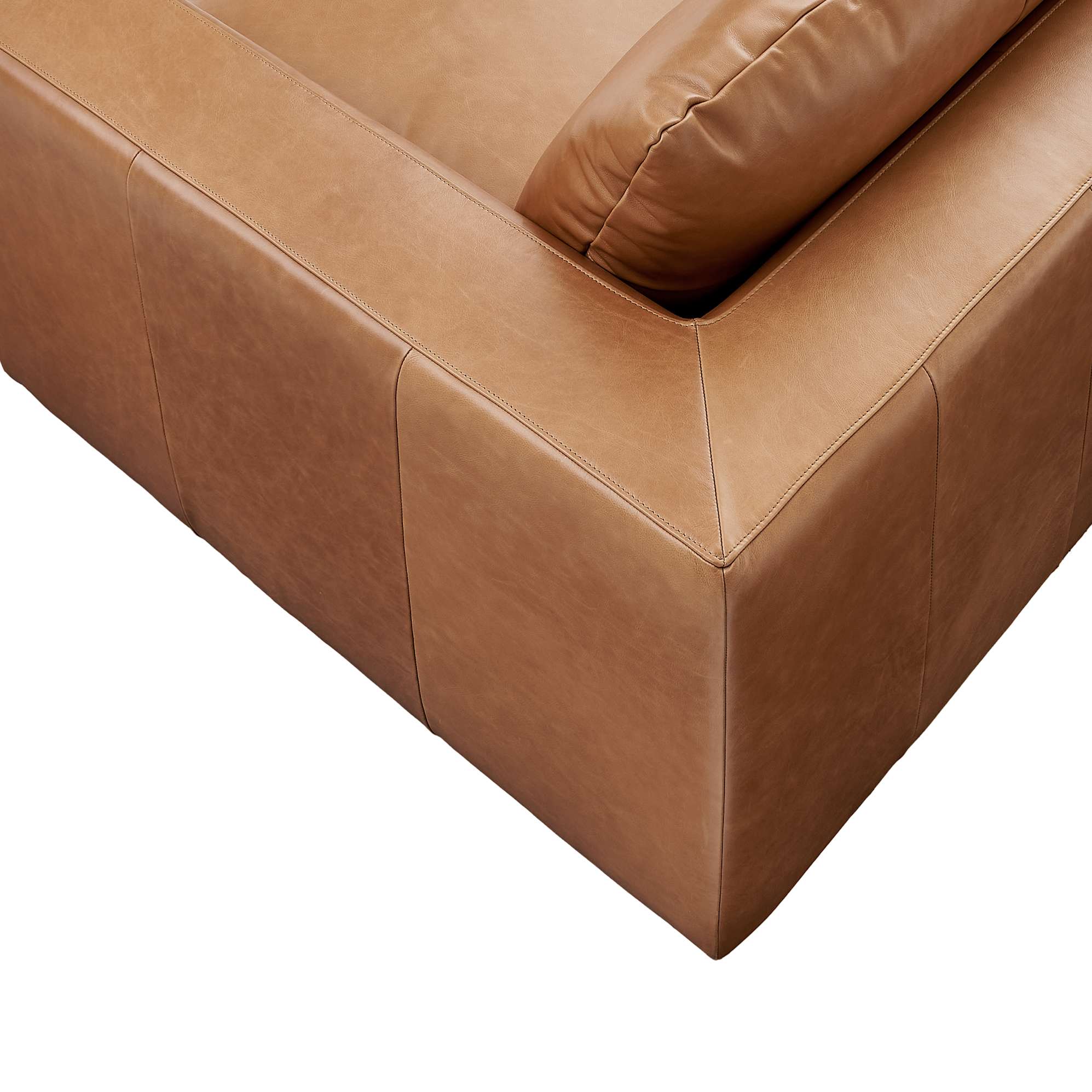 Dawson Leather L-Shape Sectional Sofa with Ottoman 7