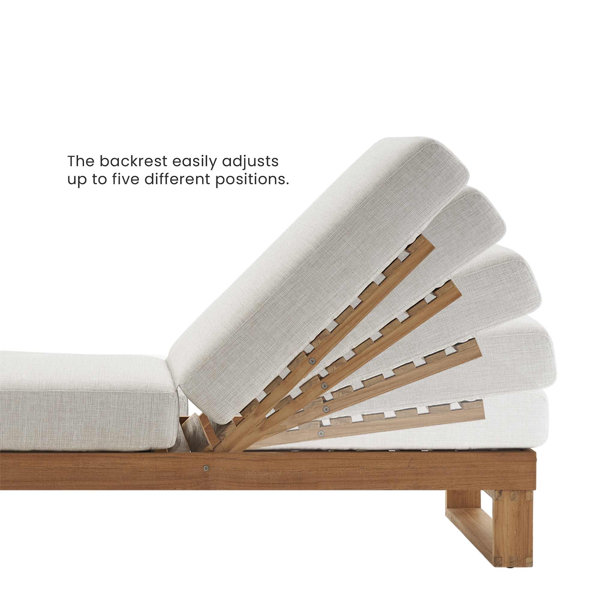 Rio Outdoor Teak Chaise Lounge 4